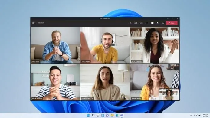 Giao diện cuộc họp Microsoft Teams trên Windows 11, minh họa khả năng cộng tác