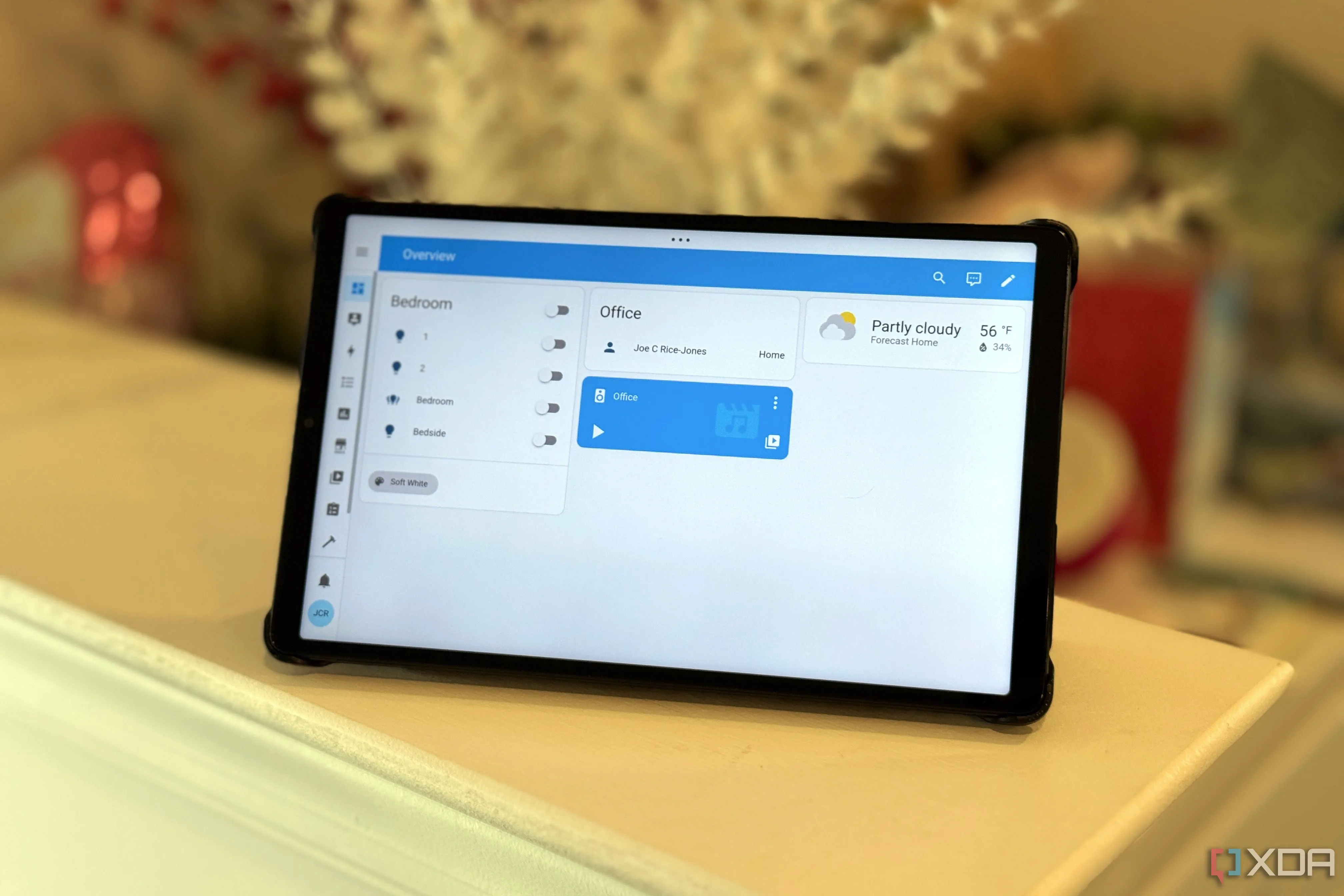 Giao diện dashboard Home Assistant tùy chỉnh hiển thị trên máy tính bảng Android