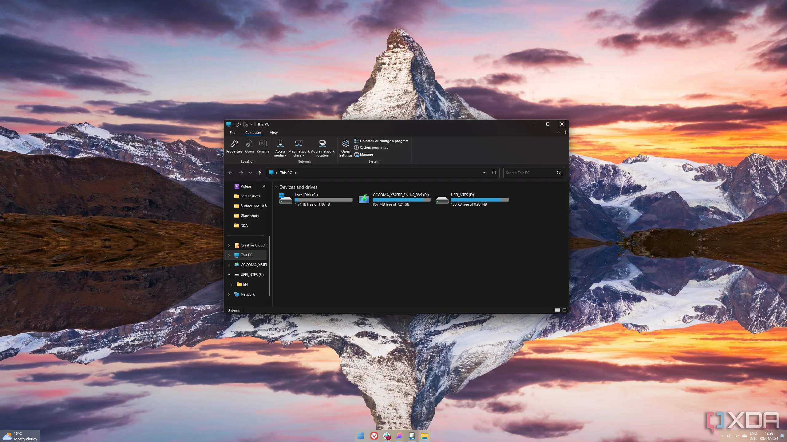 Giao diện File Explorer với Ribbon UI hiện đại hóa từ StartAllBack trên Windows 11