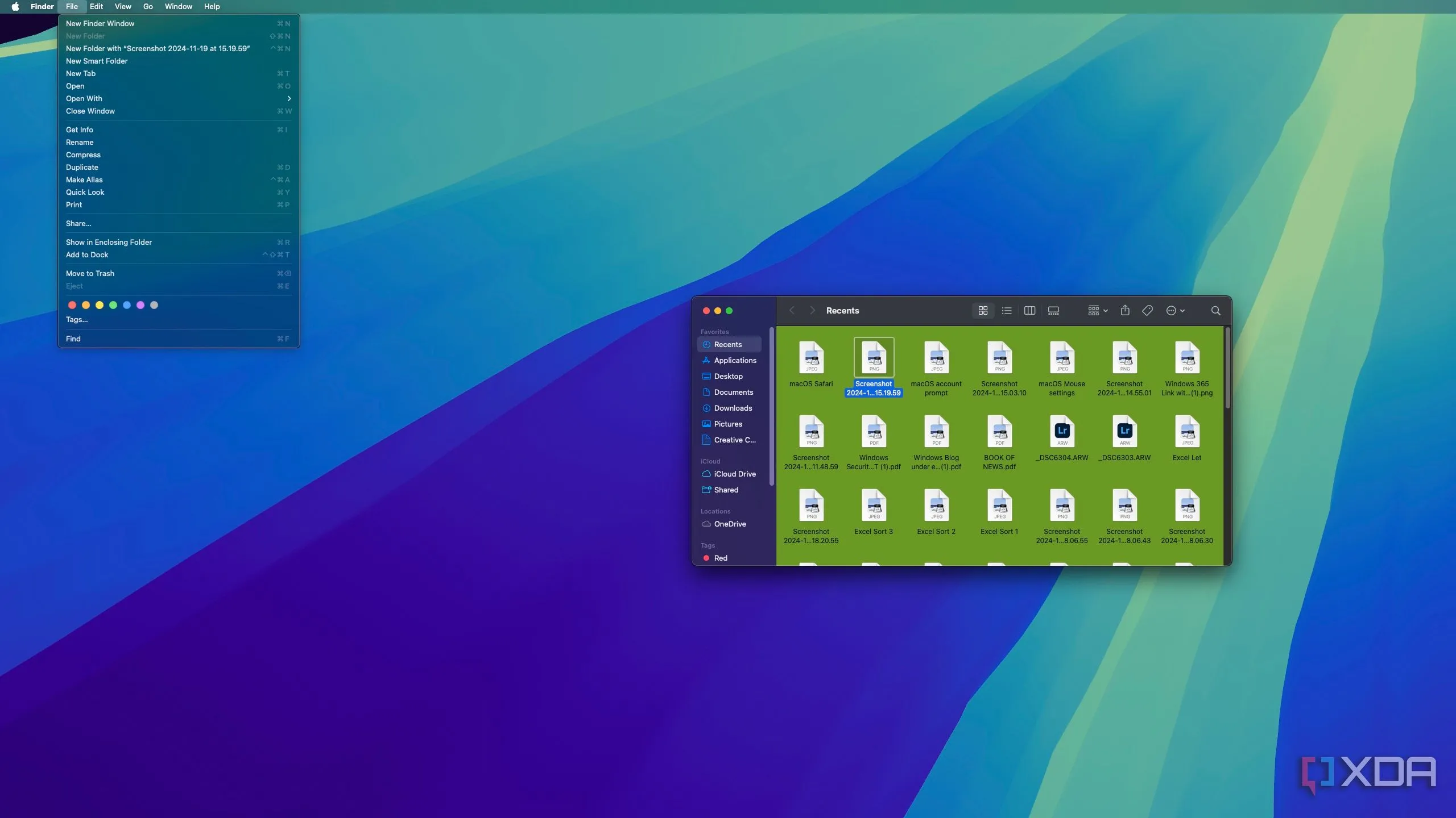 Giao diện Finder và thanh menu của macOS, thể hiện sự khác biệt so với Windows
