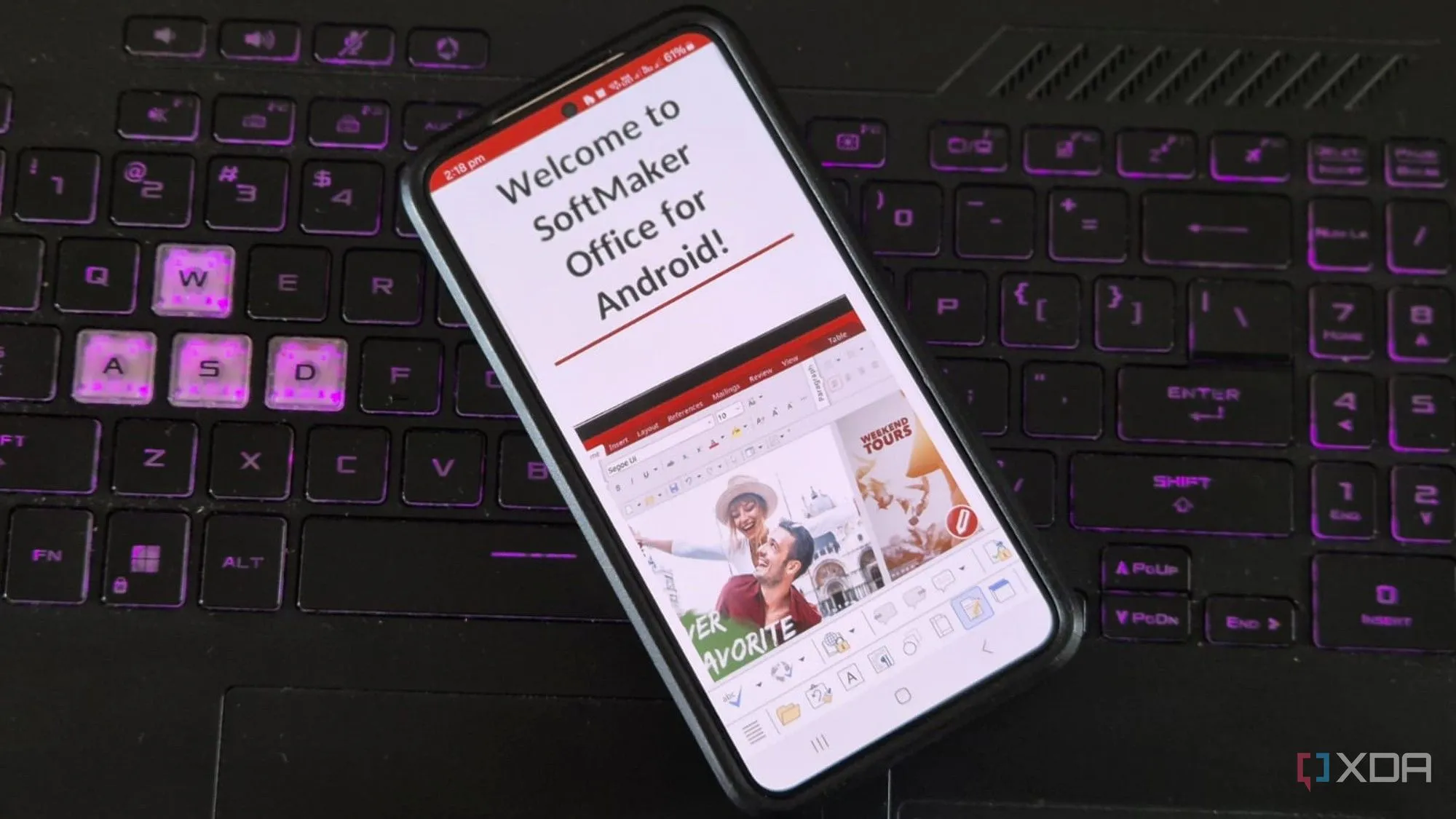 Giao diện FreeOffice trên điện thoại di động, minh họa tính năng đa nền tảng