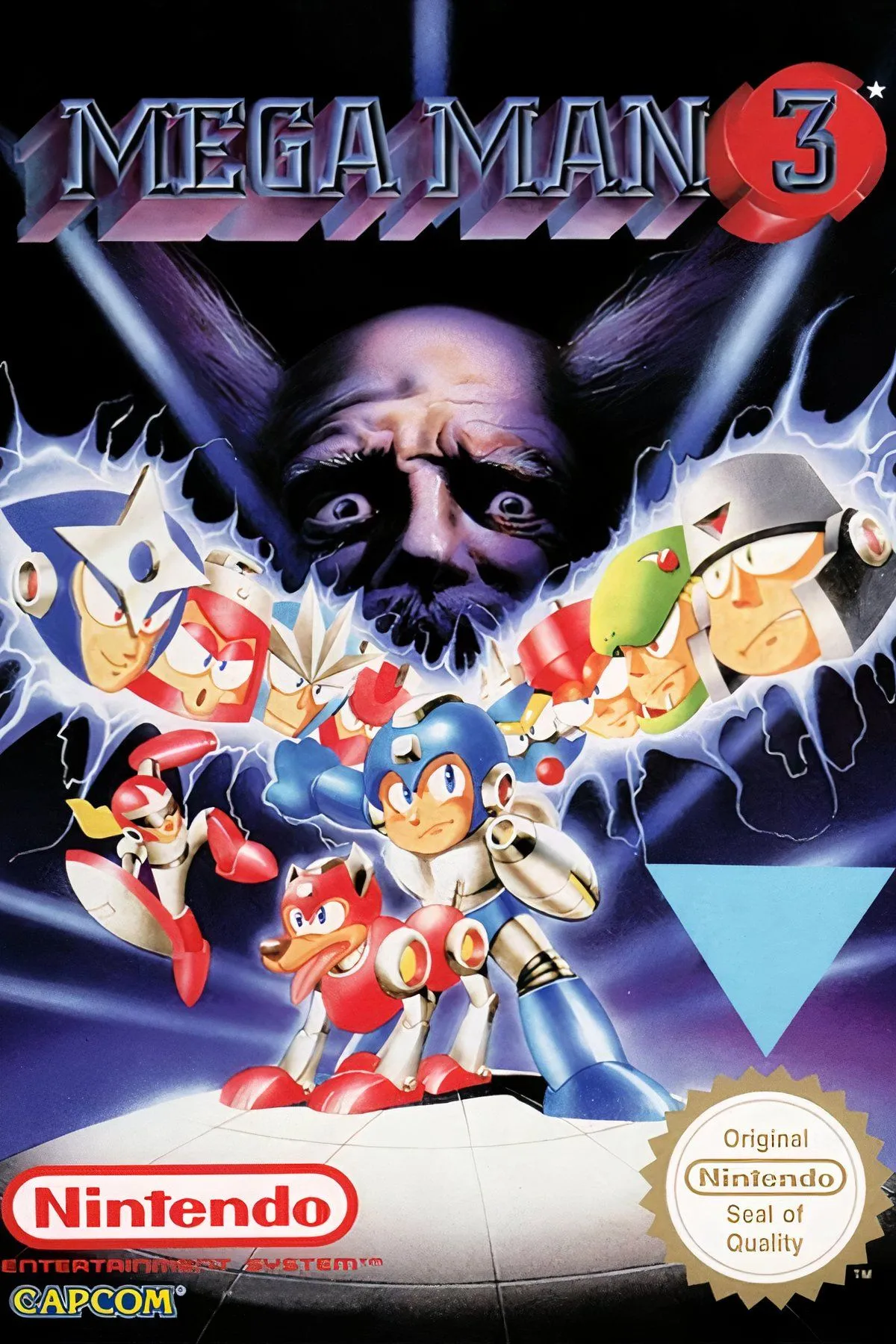 Giao diện game Mega Man 3 trên NES với màn hình chọn boss, thể hiện tính đột phá về gameplay