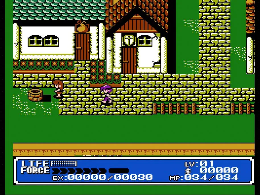 Giao diện game nhập vai Crystalis trên NES, một kiệt tác RPG hành động