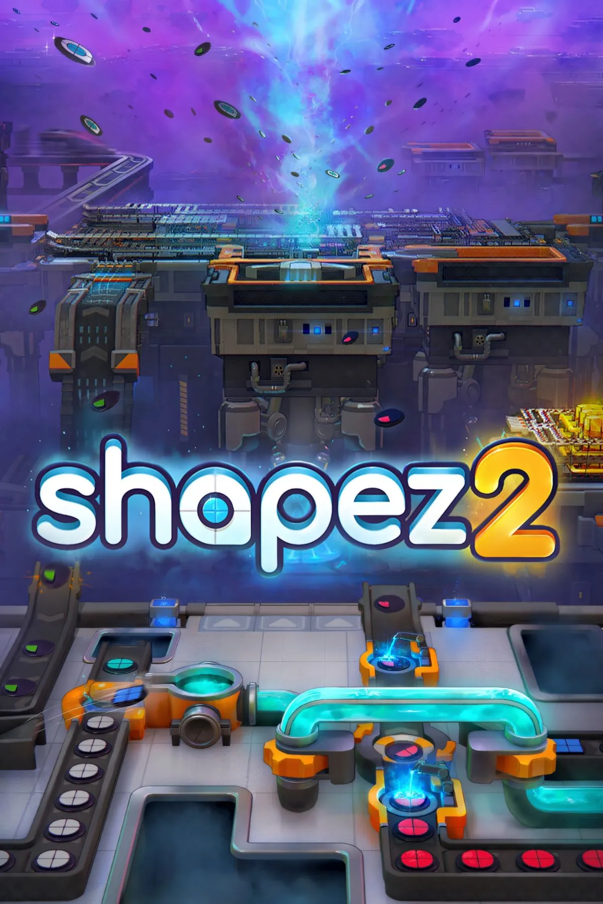 Giao diện game Shapez 2 với các hình khối và dây chuyền sản xuất