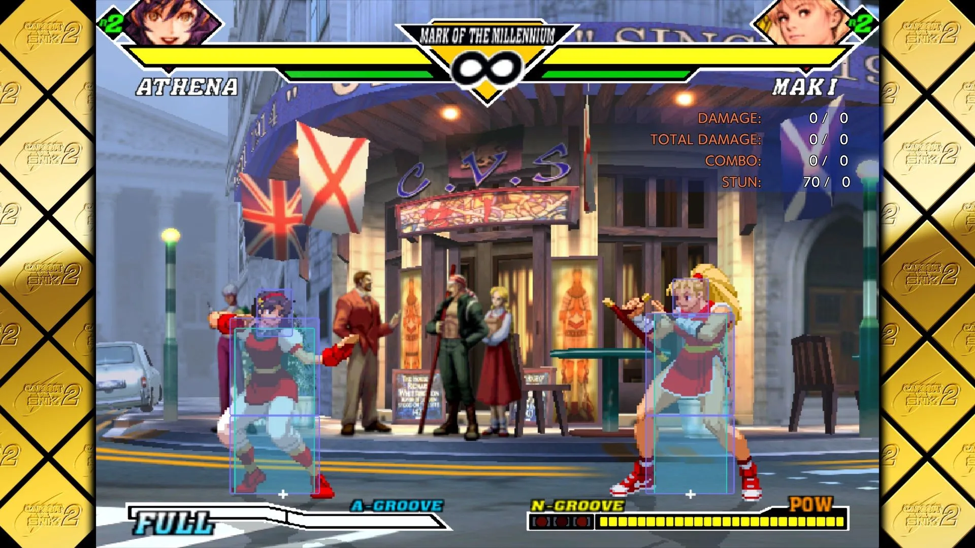 Giao diện gameplay Capcom Fighting Collection 2 với nhân vật đang chiến đấu