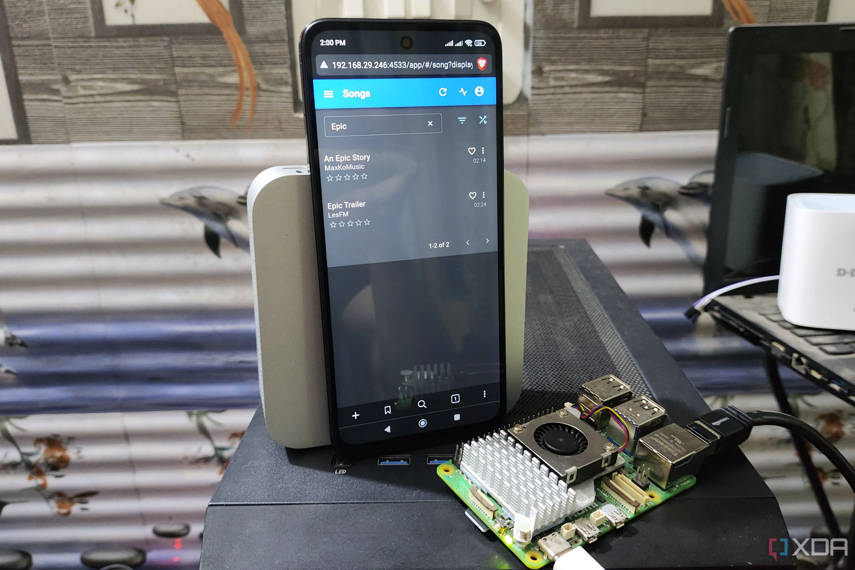 Giao diện Navidrome trên Poco M6 Pro với Raspberry Pi 5