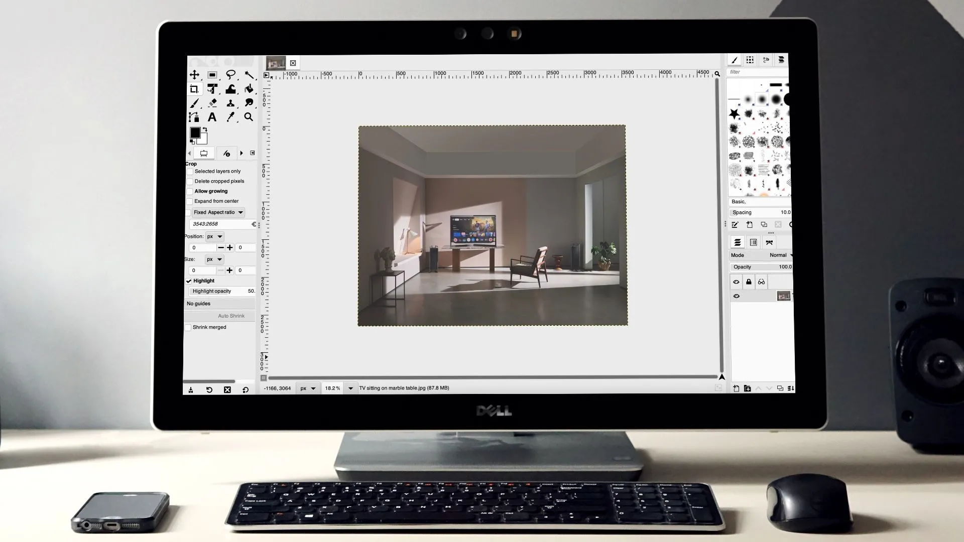 Giao diện người dùng của GIMP 3 với các công cụ chỉnh sửa ảnh chuyên nghiệp