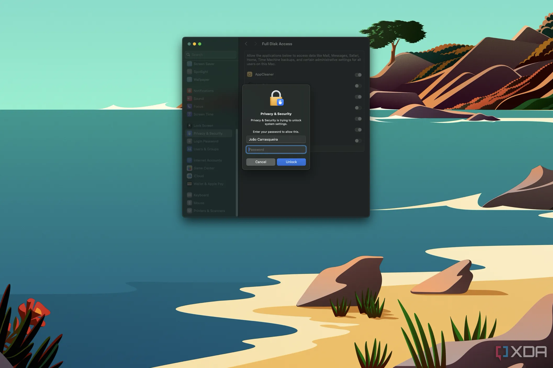 Giao diện nhập mật khẩu macOS, minh họa sự cần thiết của quản lý mật khẩu đa nền tảng