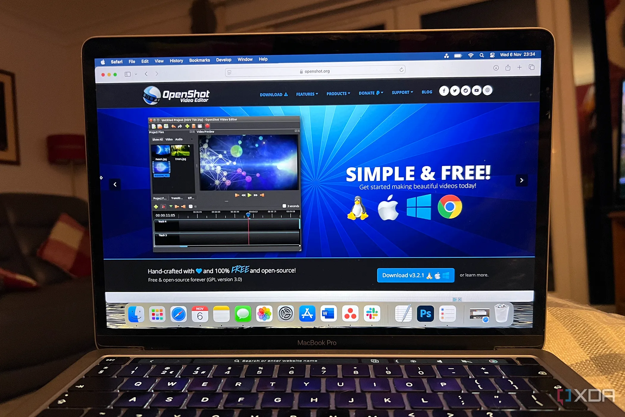 Giao diện phần mềm OpenShot trên MacBook, trình chỉnh sửa video đa nền tảng
