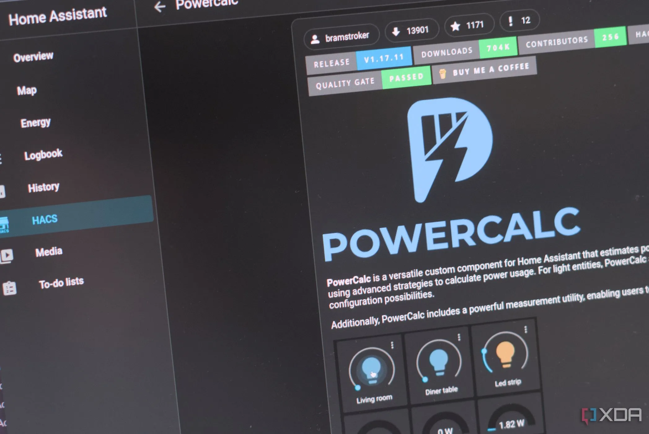 Giao diện PowerCalc trên Home Assistant