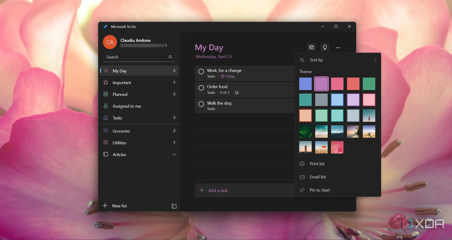 Giao diện tính năng My Day trong Microsoft To Do, giúp người dùng tập trung vào các ưu tiên hàng ngày và tối ưu năng suất cá nhân.