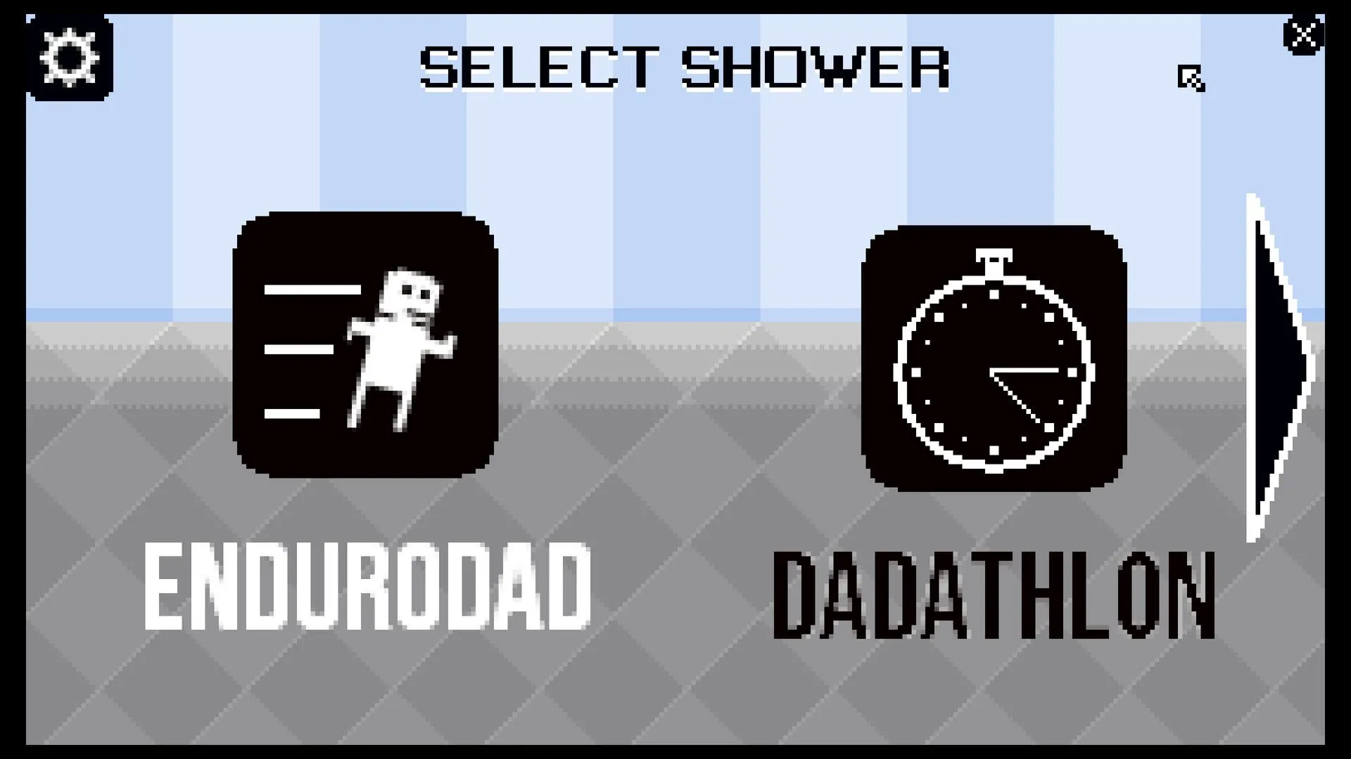 Giao diện trò chơi Shower With Your Dad Simulator 2015 với hai nhân vật hoạt hình đang đứng trong phòng tắm.