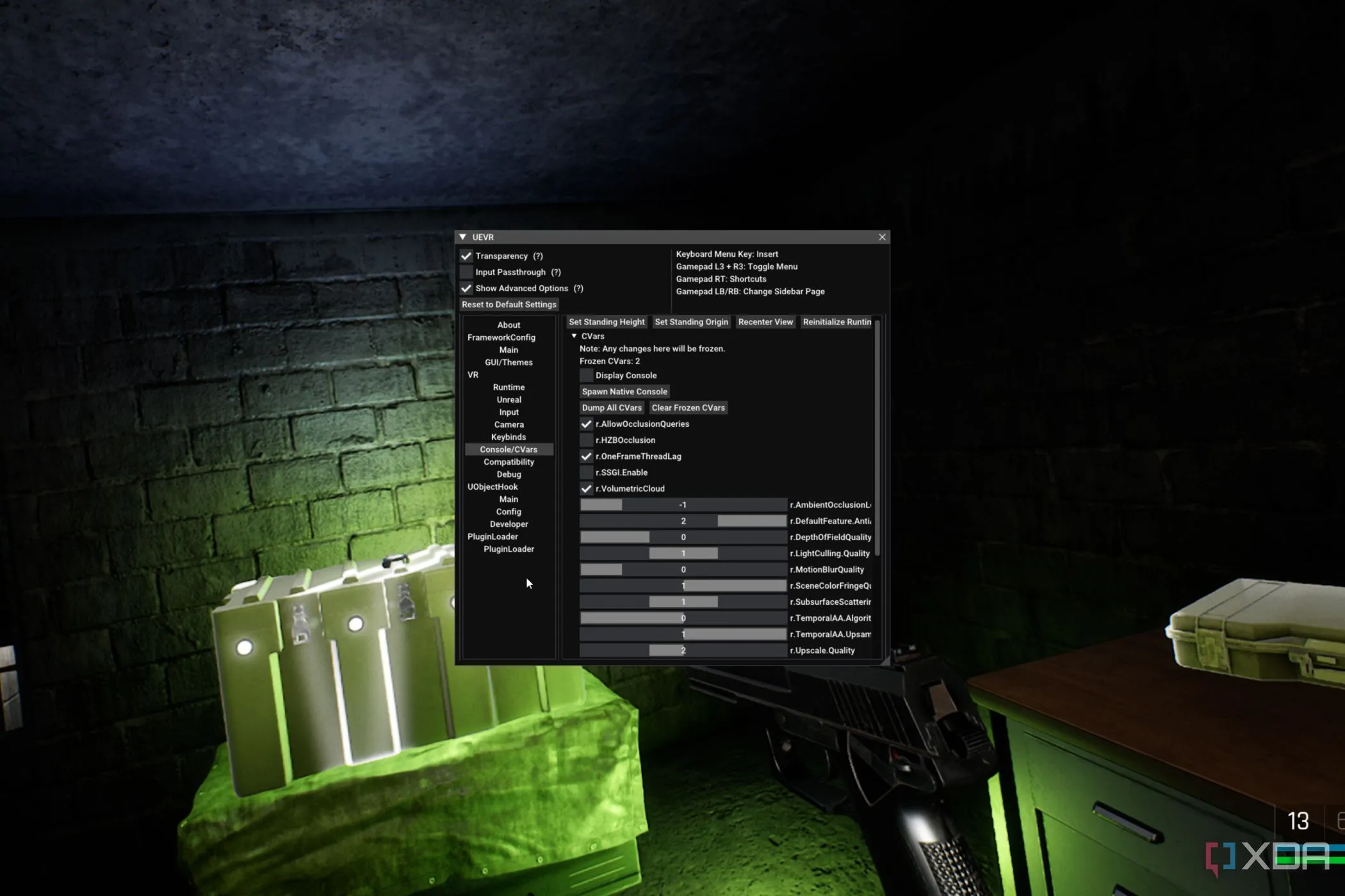 Giao diện tùy chỉnh UEVR Injector cho game Trepang2, tối ưu trải nghiệm VR