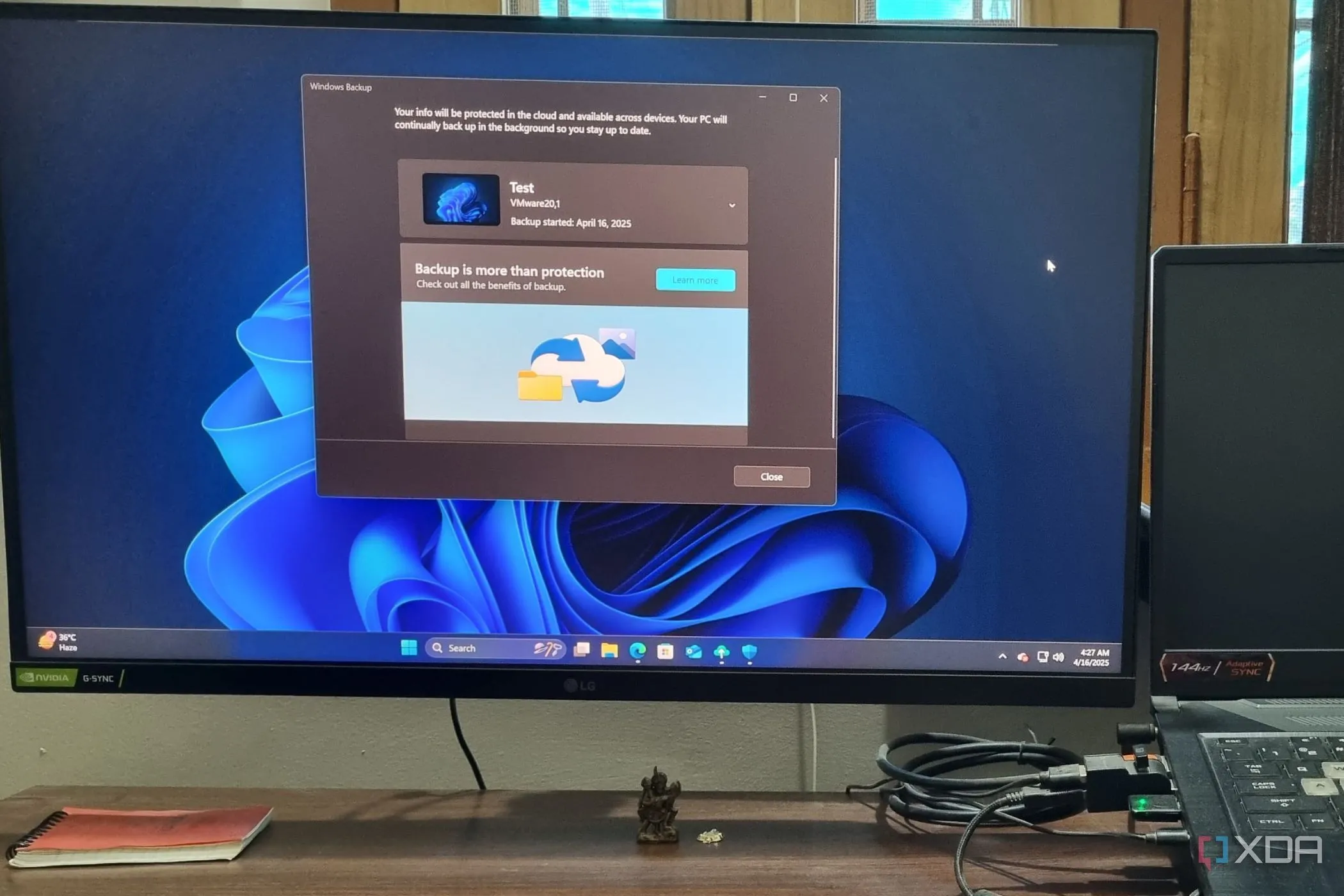 Giao diện ứng dụng Sao lưu dữ liệu trên Windows 11, minh họa tầm quan trọng của việc bảo vệ dữ liệu trước khi nâng cấp hệ điều hành