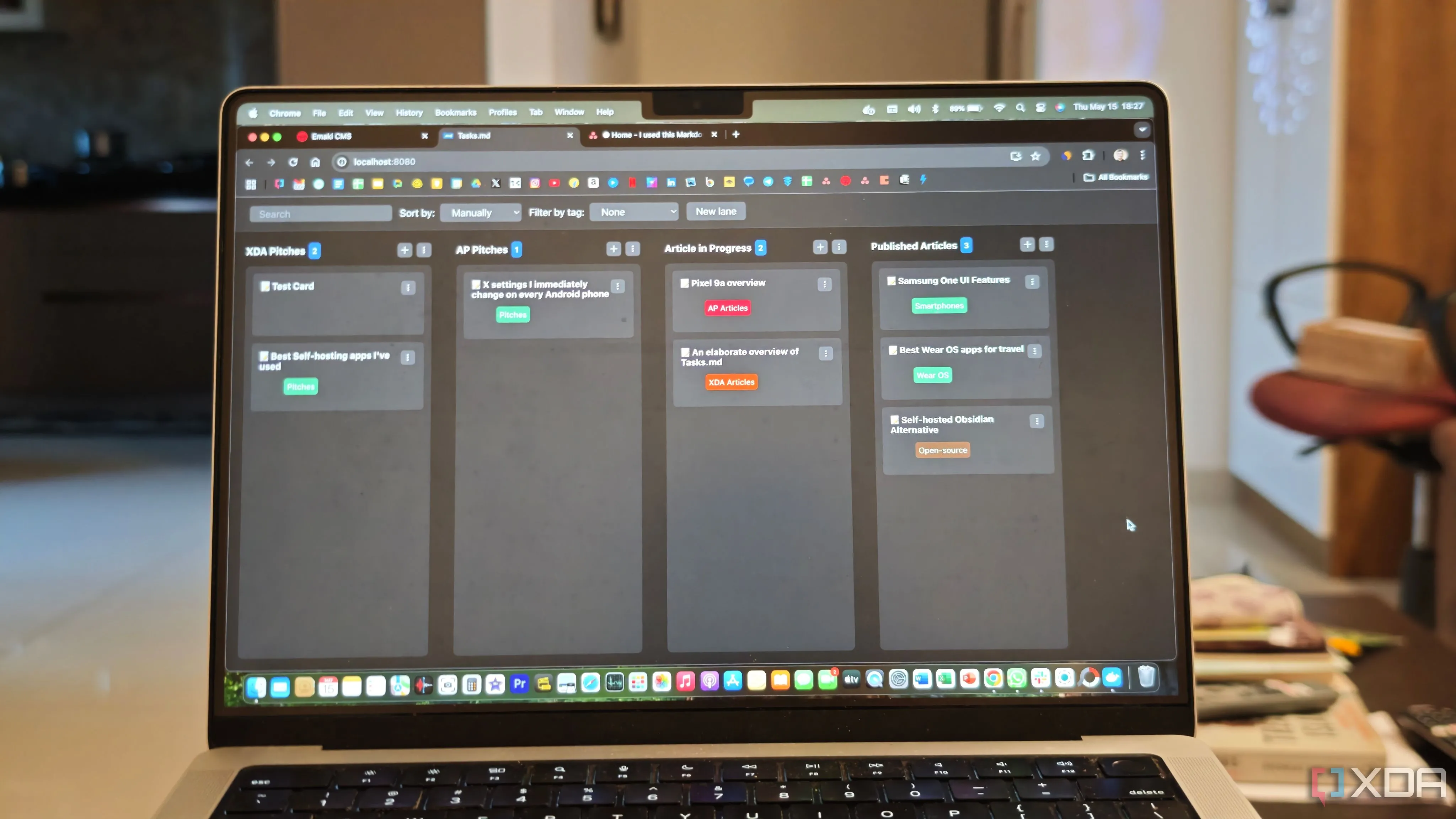 Giao diện ứng dụng Sleek hiển thị danh sách công việc và bộ lọc trên hệ điều hành macOS
