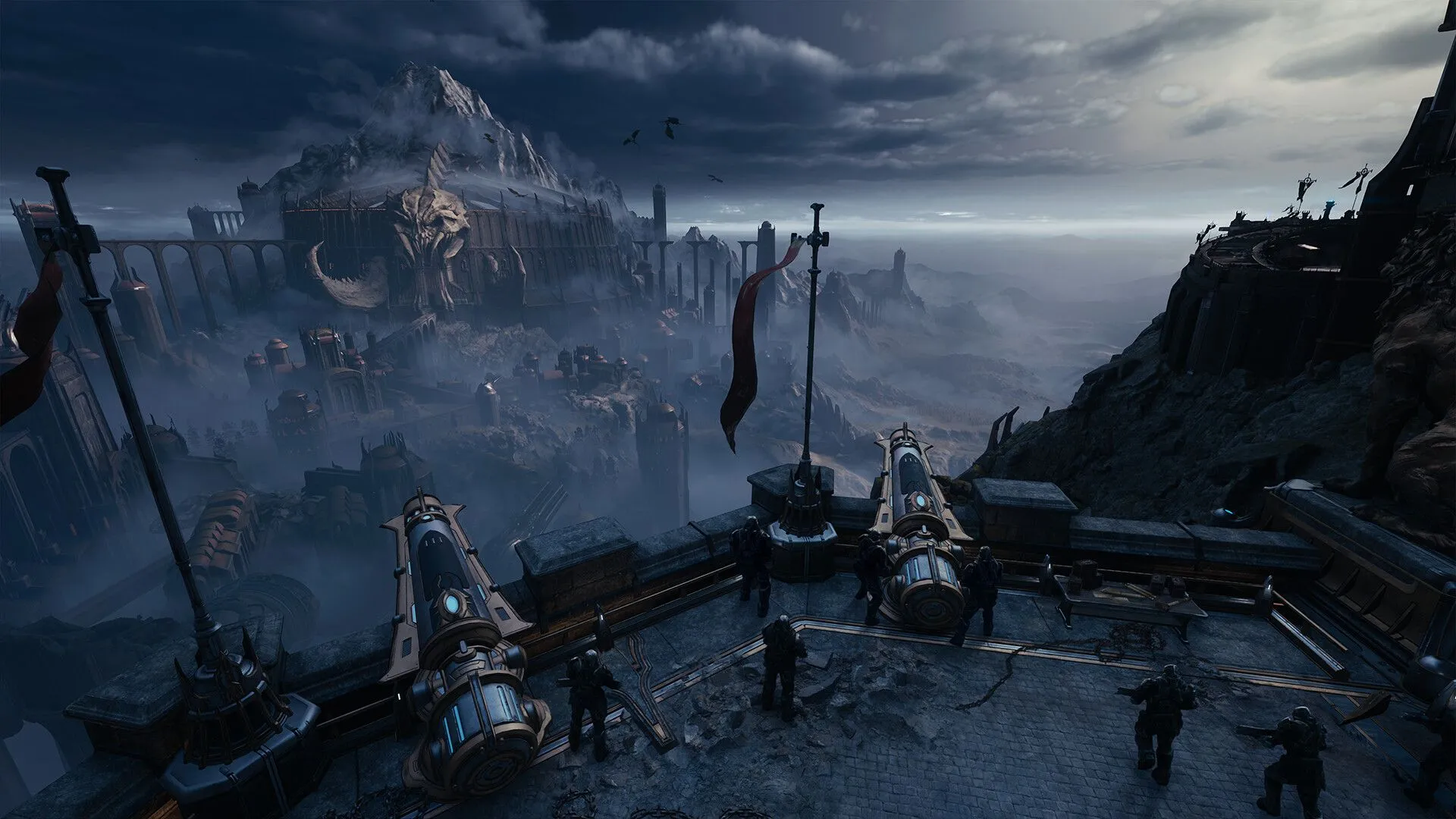 Góc nhìn cận cảnh Doom Slayer trên lưng rồng trong phần chơi điều khiển rồng của Doom: The Dark Ages.