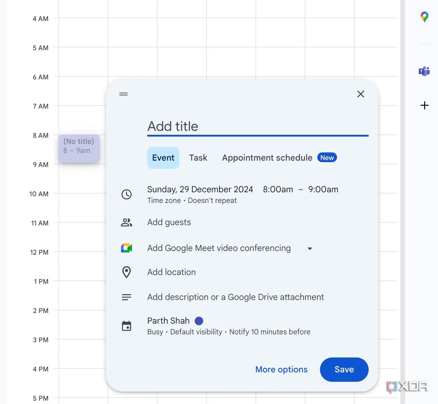 Google Calendar với các khối màu sắc đại diện cho kỹ thuật Time Blocking, minh họa phân bổ thời gian hiệu quả