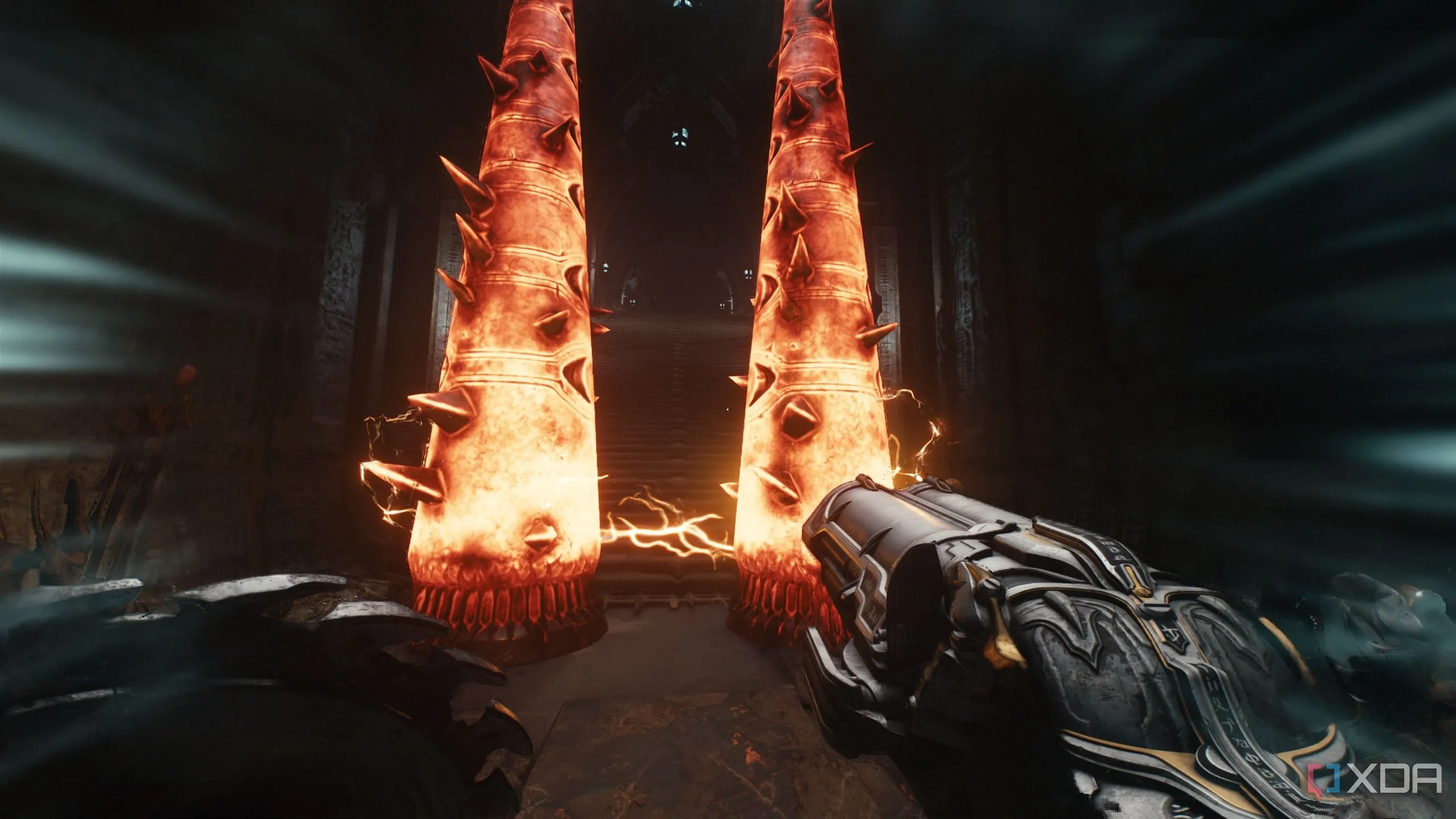 Hai cây gai kim loại nóng chảy trong Chapter 19 Doom: The Dark Ages