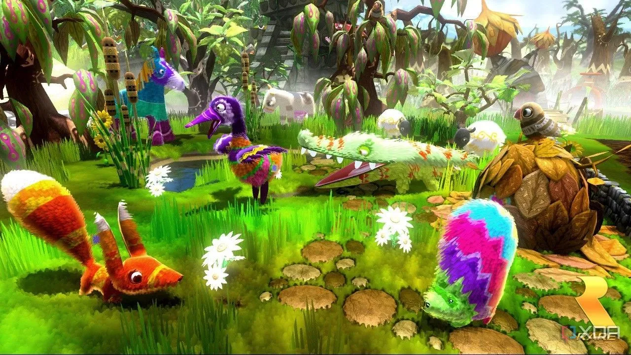 Hai sinh vật Piñata hình nhím và cáo trong game Viva Piñata, minh họa lối chơi quản lý vườn thú vị.