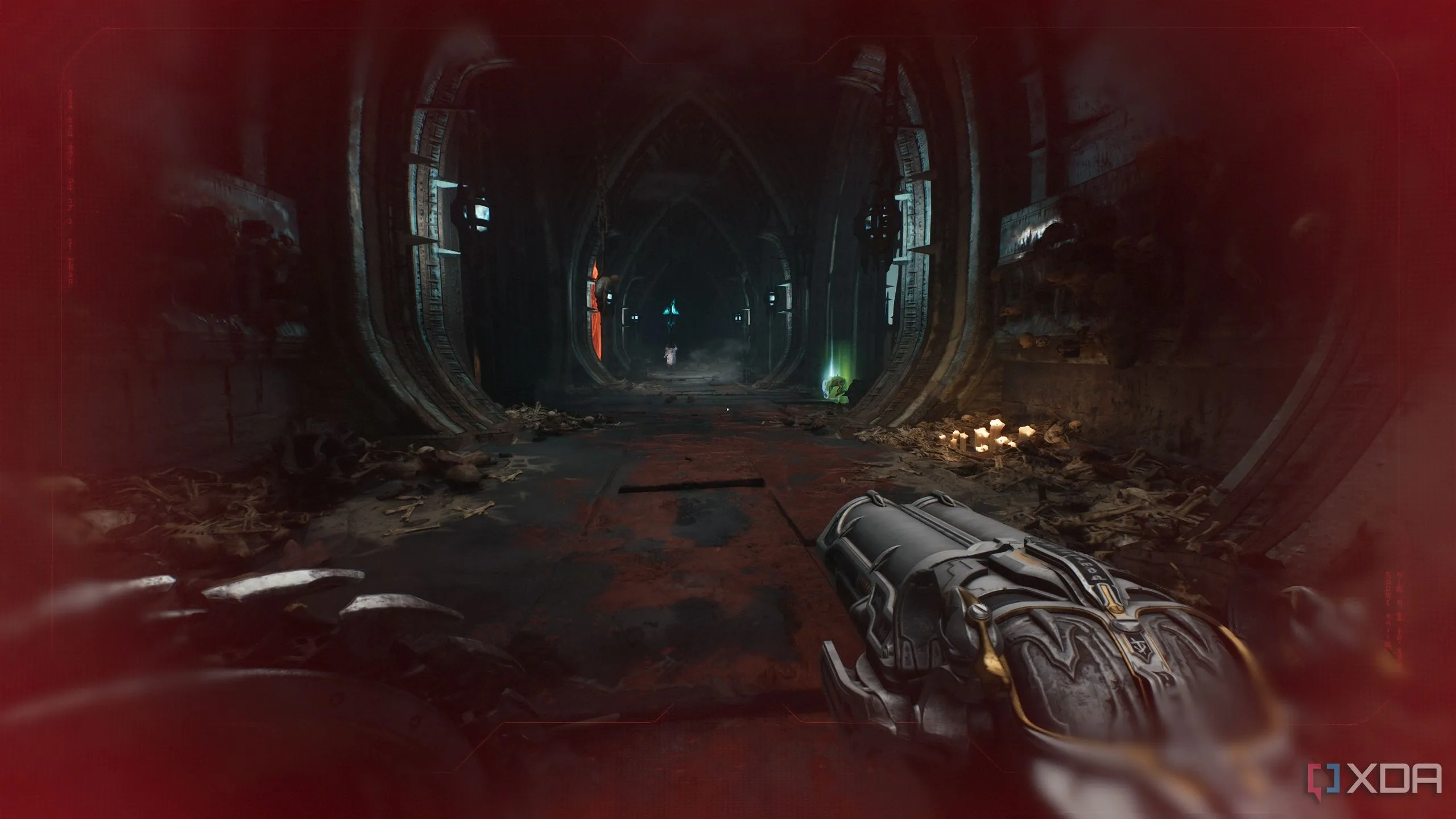 Hành lang chật hẹp với hai quỷ Whiplash trong Chapter 19 Doom: The Dark Ages