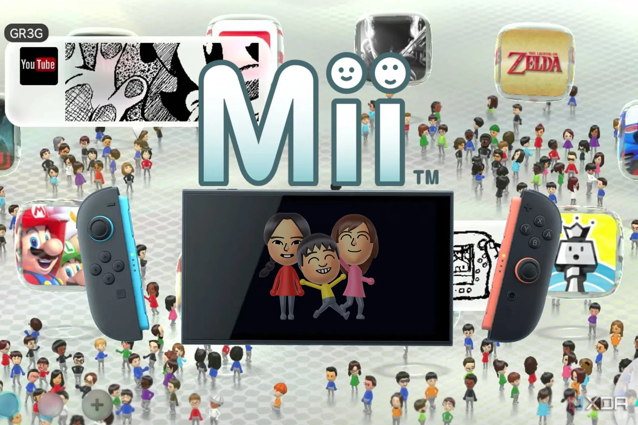 Hệ máy Nintendo Switch 2 hiển thị giao diện Mii Plaza