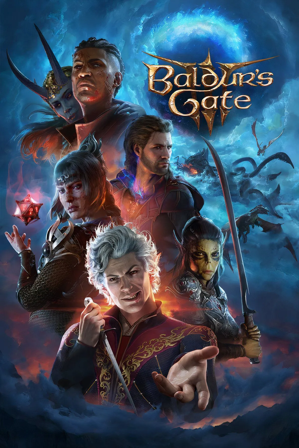 Hình ảnh các nhân vật chính trong Baldur's Gate 3 đang chuẩn bị cho một trận chiến trong môi trường giả tưởng.