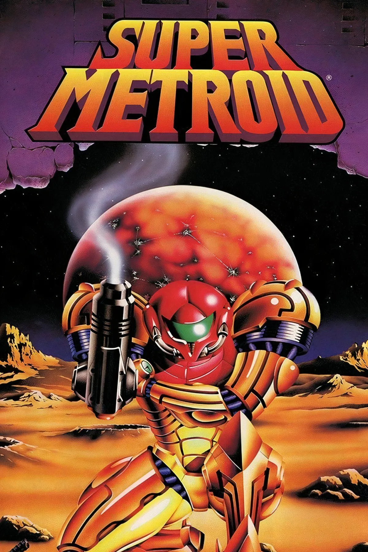 Hình ảnh cận cảnh quái vật Ridley trong game Super Metroid
