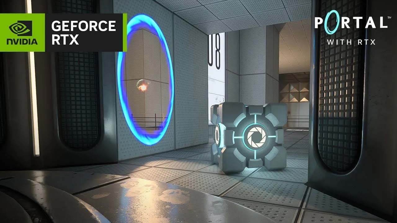 Hình ảnh game Portal RTX đã được nâng cấp đồ họa ấn tượng bằng công nghệ RTX Remix