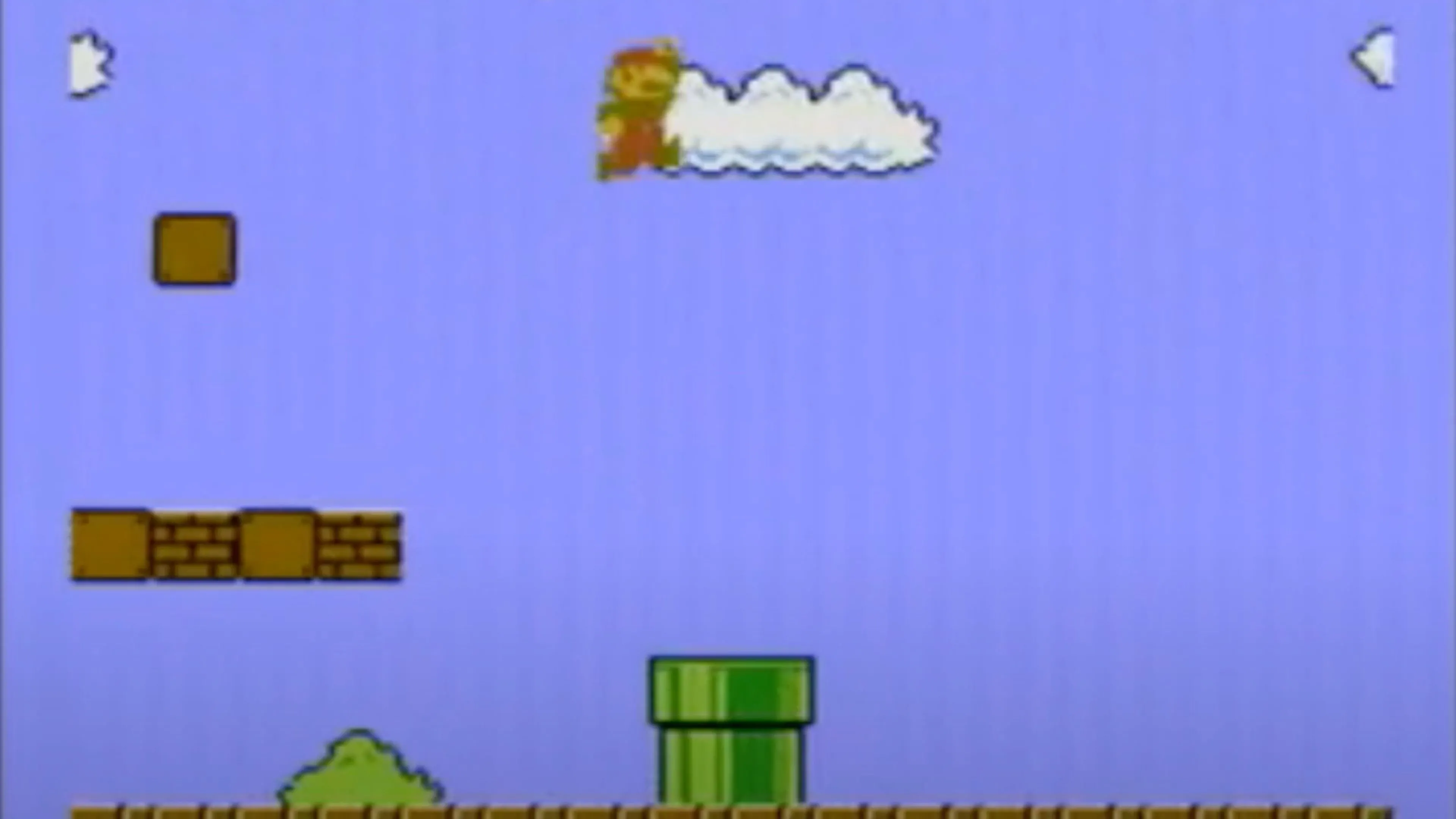 Hình ảnh gameplay Super Mario Bros. với Mario đang nhảy qua các chướng ngại vật
