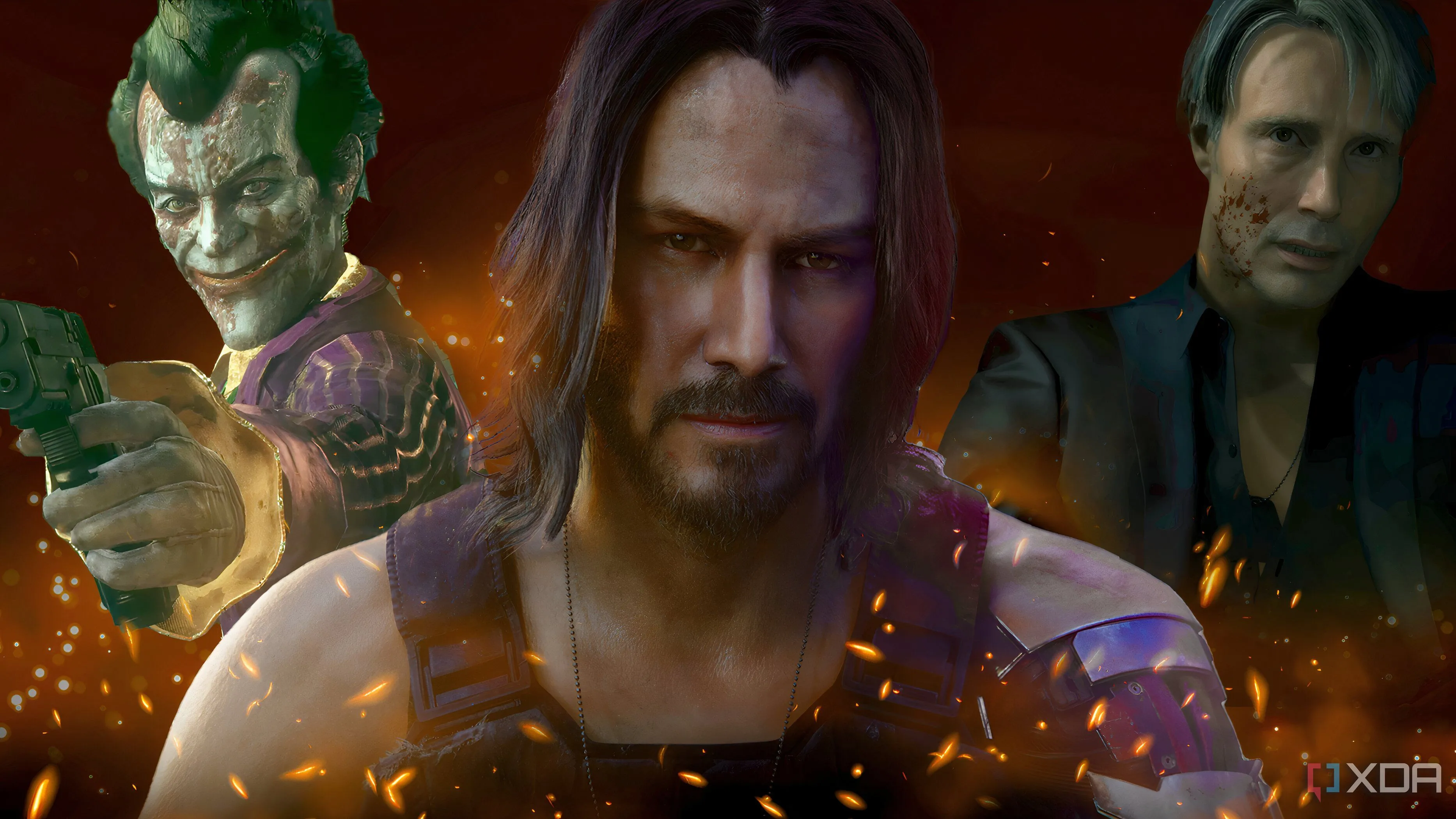 Hình ảnh minh họa các diễn viên Hollywood nổi tiếng trong game, bao gồm Johnny Silverhand từ Cyberpunk 2077, liên quan đến Death Stranding 2 On The Beach