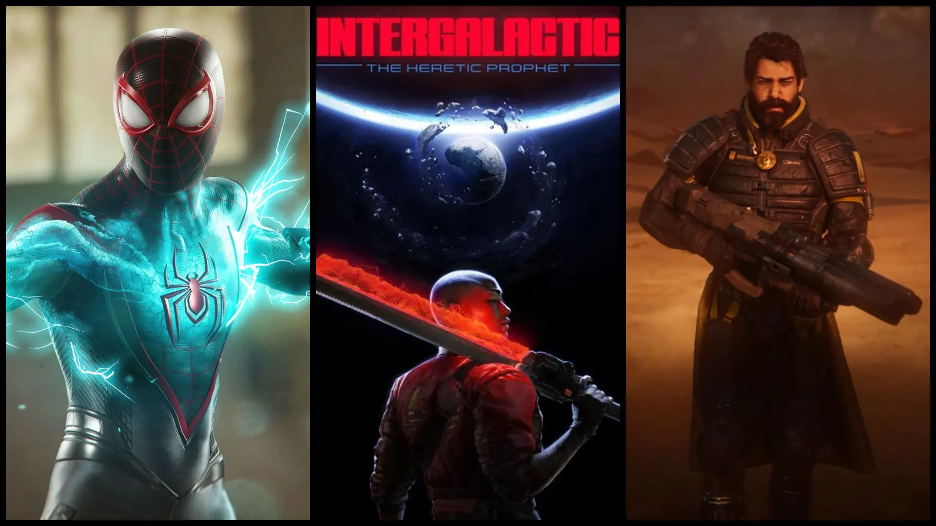Hình ảnh minh họa các tựa game độc quyền sắp ra mắt trên PlayStation, bao gồm Spider-Man, Intergalactic và Saros, khẳng định vị thế của Intergalactic trên hệ máy này.
