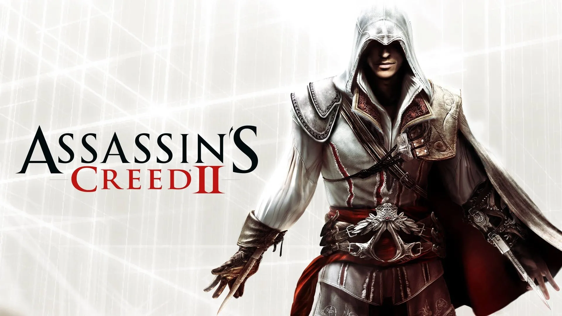Hình ảnh quảng bá game Assassin's Creed 2, khắc họa nhân vật chính Ezio Auditore trong bối cảnh kiến trúc Ý thời Phục Hưng, một trong những game Xbox 360 kinh điển.