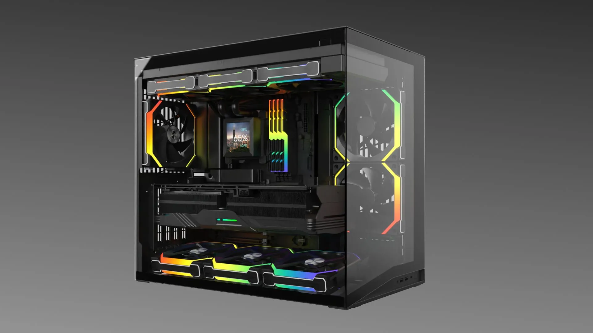 Hình ảnh render case máy tính Lian Li O11D Mini V2 tại Computex 2025