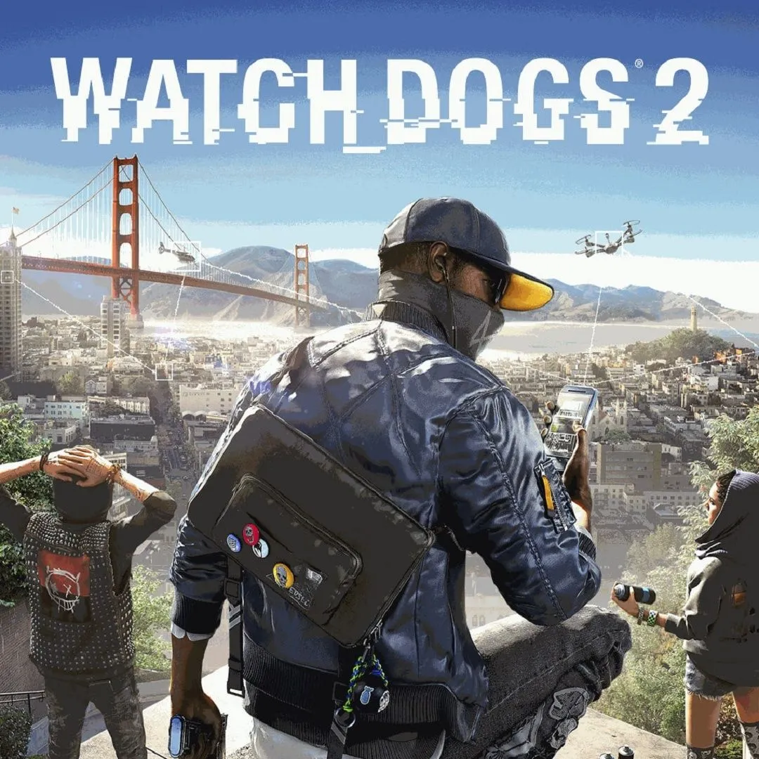 Hình ảnh sản phẩm game Watch Dogs 2, thể hiện sự sống động và phong cách hacker của San Francisco.