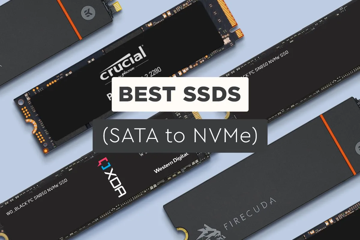 Hình ảnh tổng hợp các loại ổ cứng SSD phổ biến trên thị trường, từ SATA đến NVMe, giúp người dùng lựa chọn khi cần thay thế