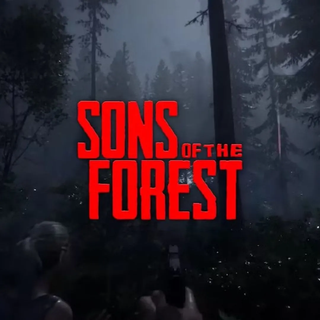 Hình ảnh trong game Sons of the Forest, cảnh sinh tồn kinh dị trong rừng rậm hoang dã cùng đồng đội và NPC Kevin