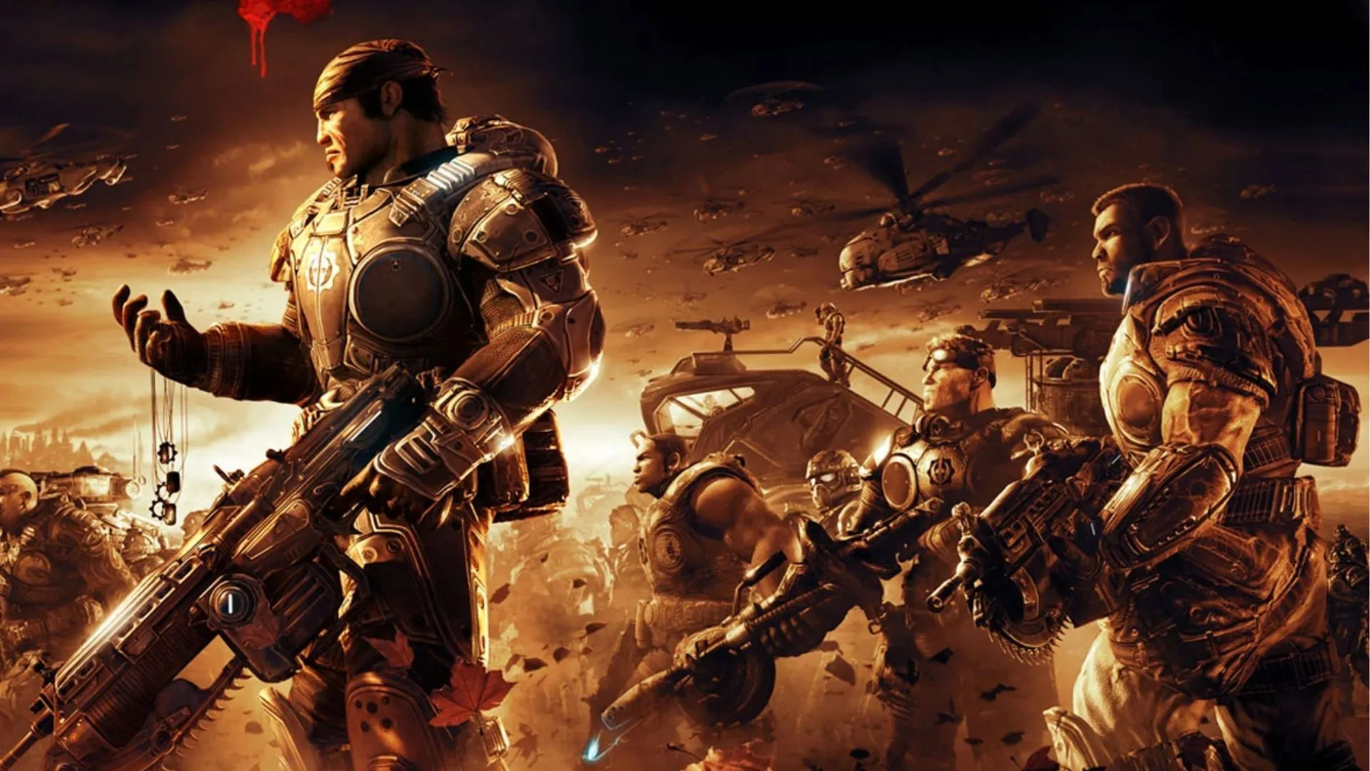 Hình ảnh trong trailer game Gears of War 2, biểu tượng cho các IP game lớn của Xbox
