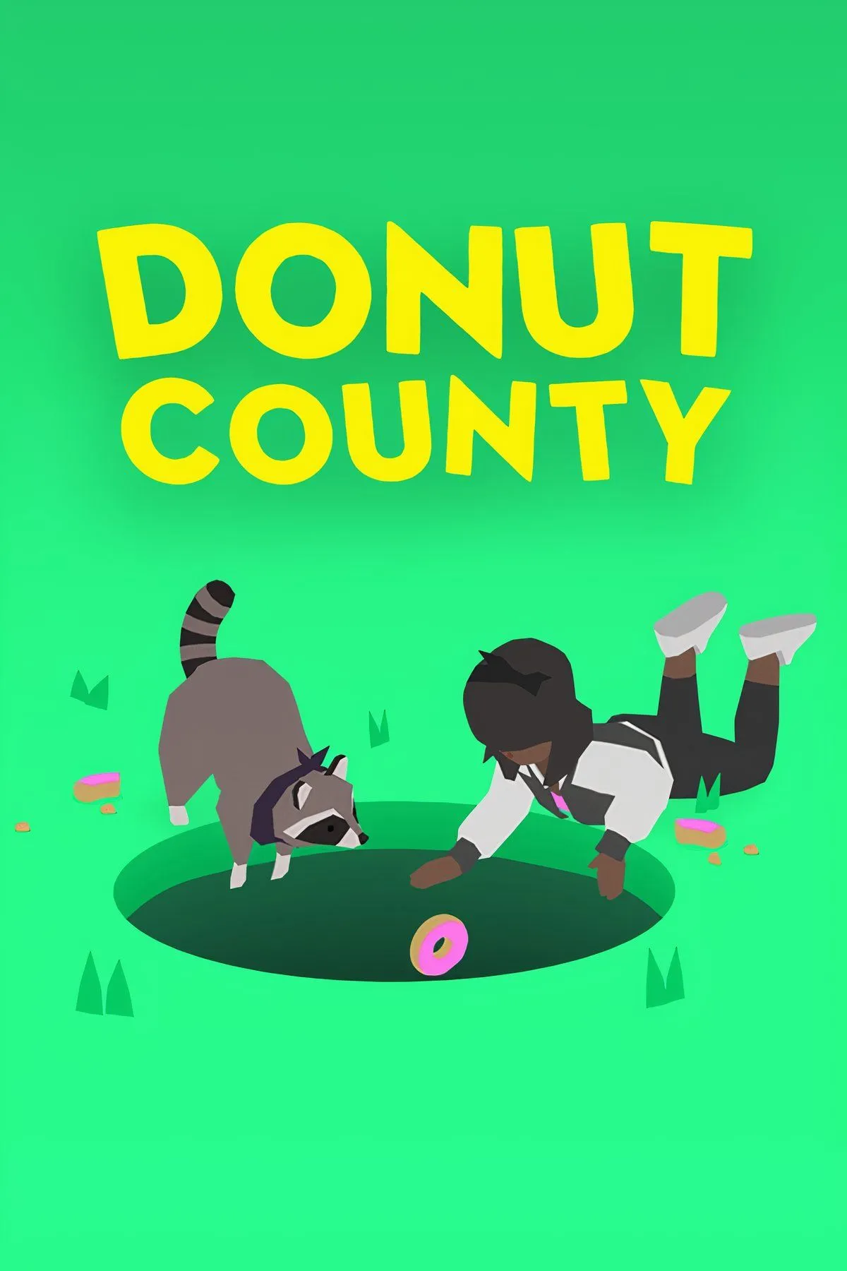 Hình ảnh từ Donut County, một cái hố khổng lồ đang hút các vật thể xung quanh