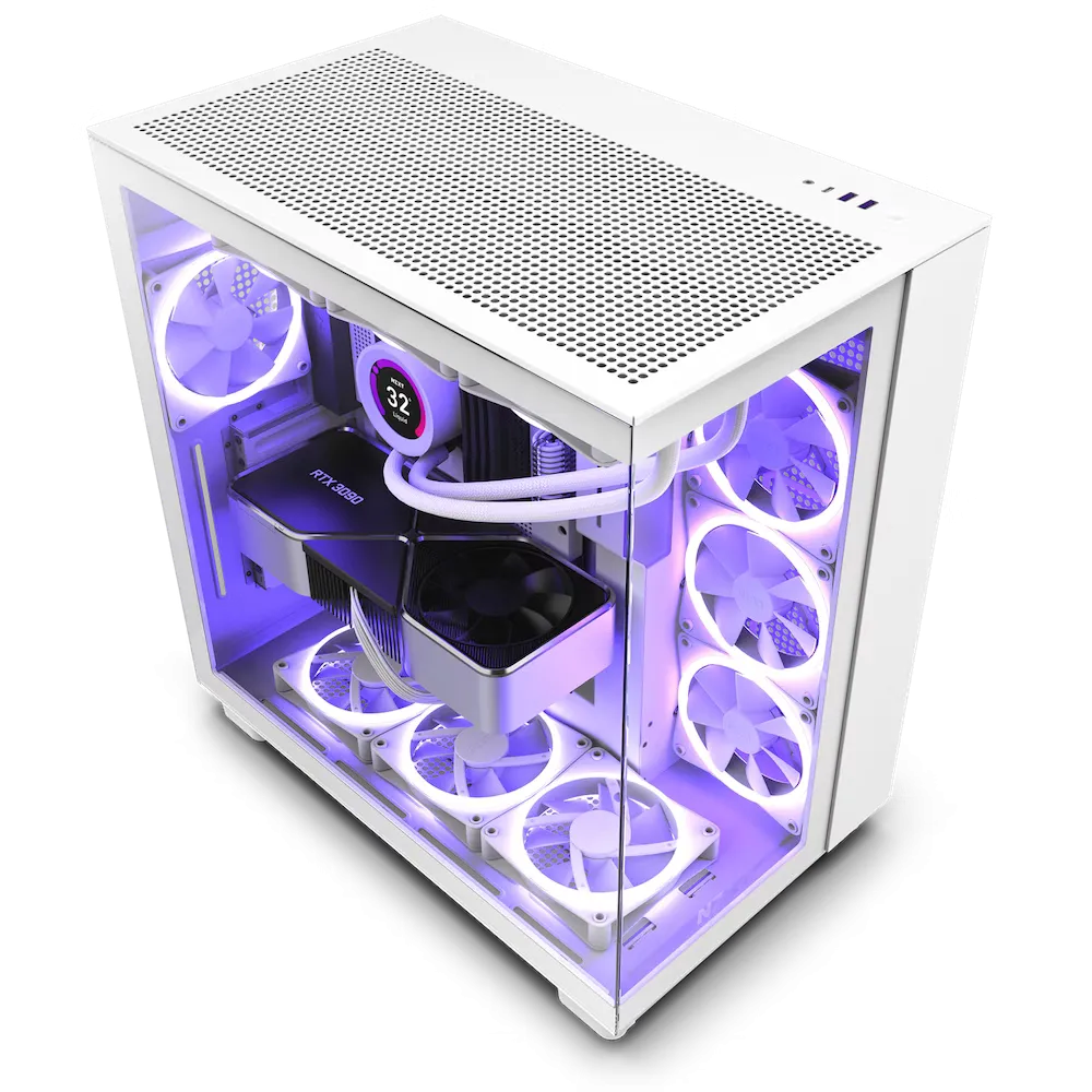 Hình ảnh vỏ case NZXT H9 Flow với thiết kế buồng đôi, tối ưu luồng khí