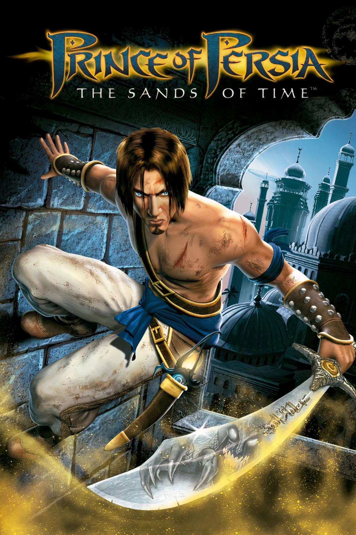 Hoàng tử trong Prince of Persia: The Sands of Time thực hiện pha nhào lộn vượt chướng ngại vật trong môi trường 3D rộng lớn