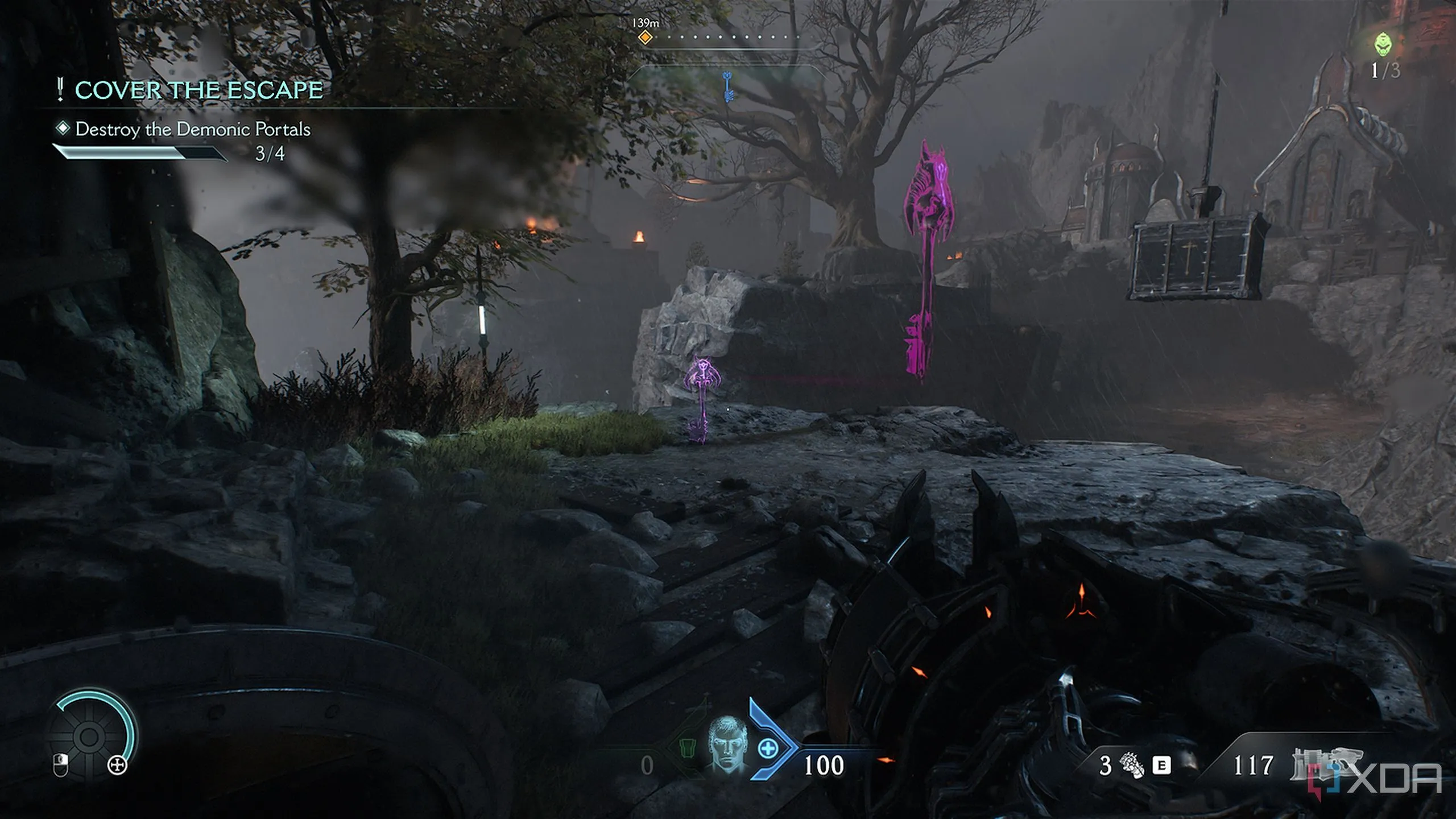 Hologram Purple Keycard bí mật phát sáng, chỉ dẫn vị trí trong Doom The Dark Ages