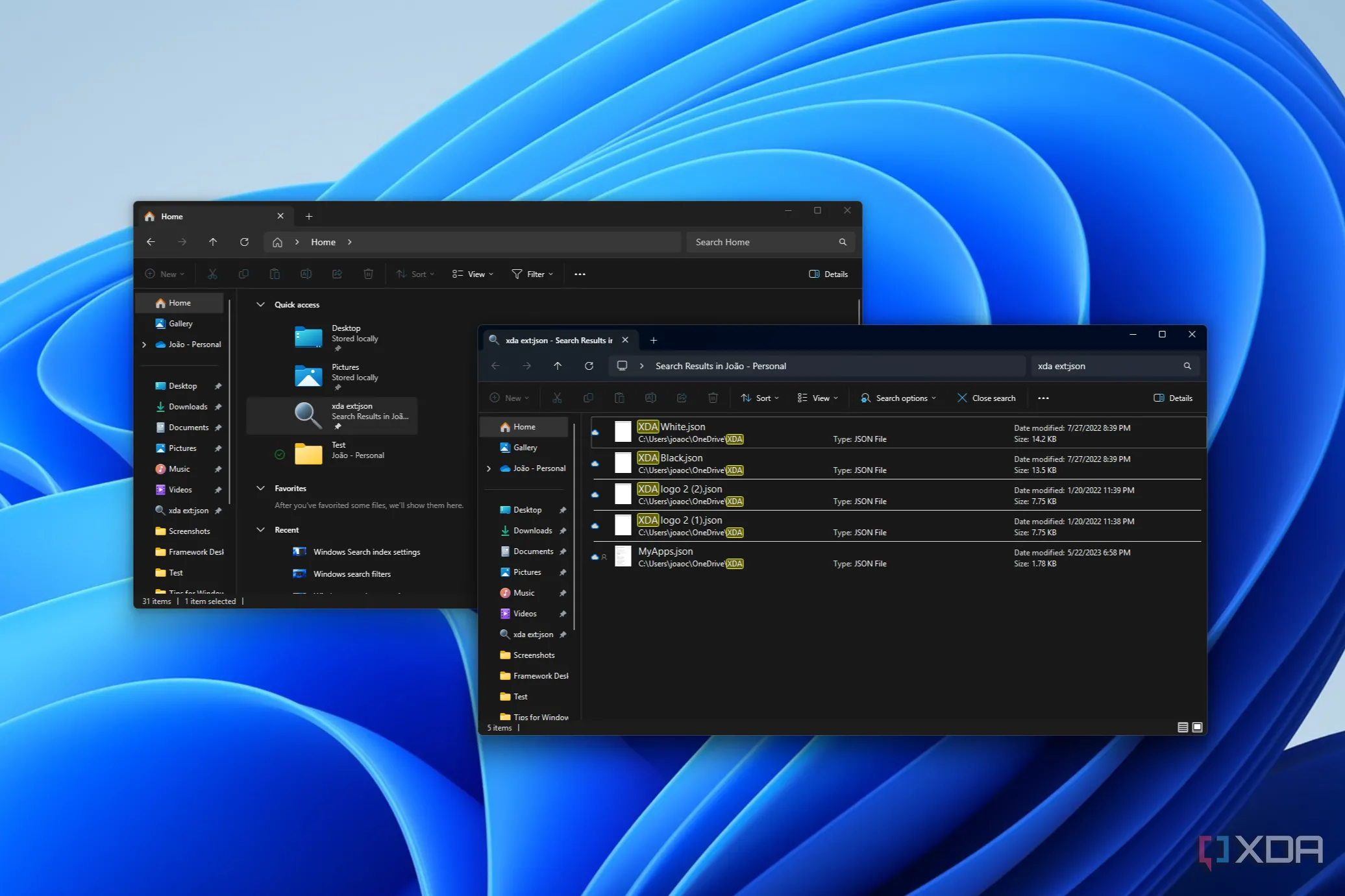 Kết quả tìm kiếm đã ghim trong File Explorer, hiển thị các file được tìm thấy và tùy chọn ghim