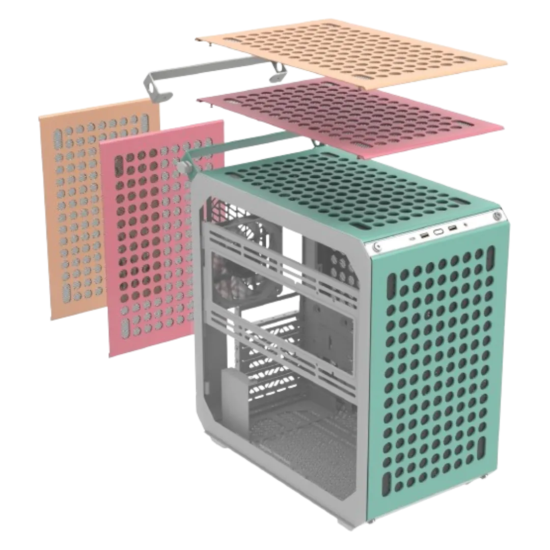 Kết xuất vỏ case Cooler Master Qube 500 với ba tùy chọn màu sắc