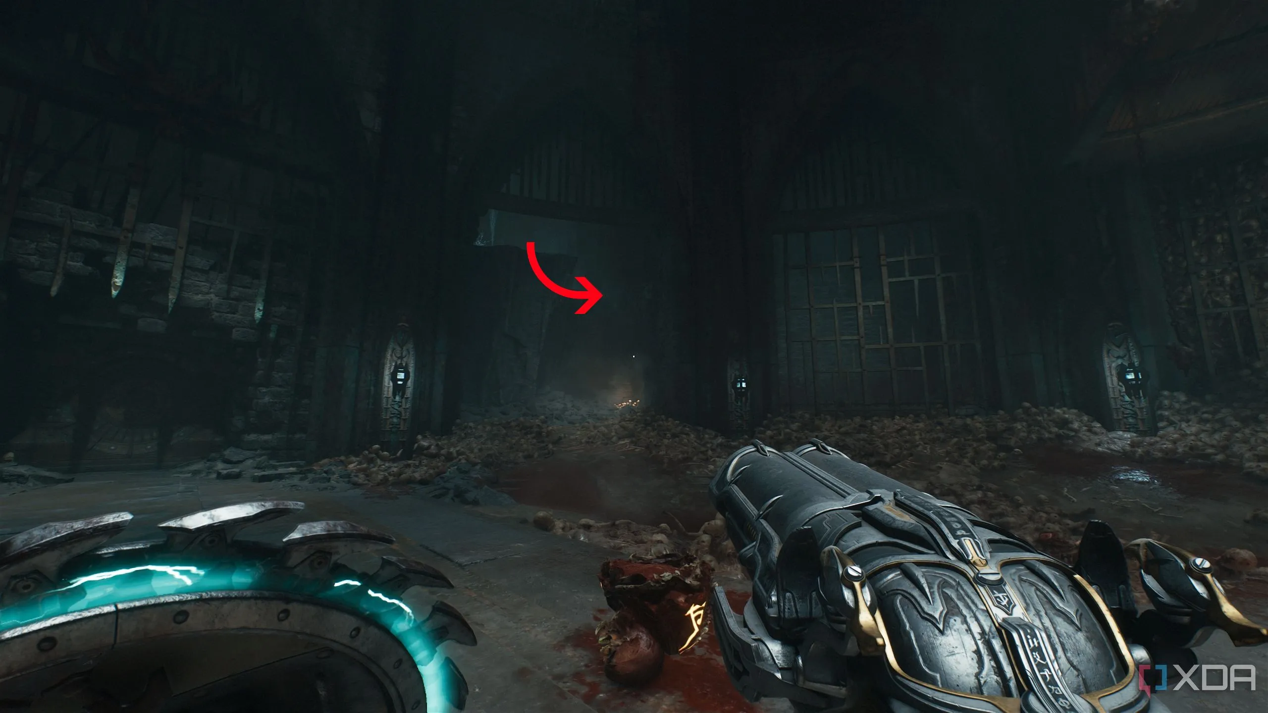 Khu vực bẫy gai trần bên phải trong hốc tường có nến Chapter 19 Doom: The Dark Ages