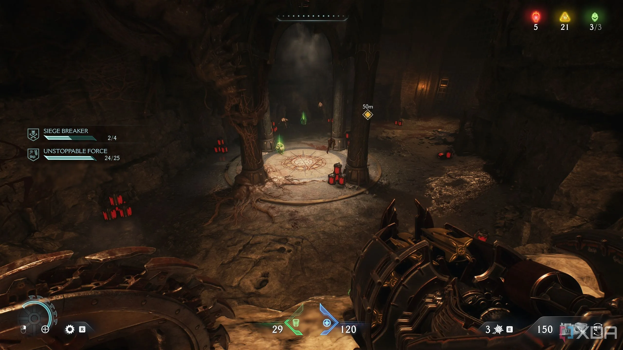 Khu vực bí mật 4 trước khi bước vào cổng dịch chuyển trong Doom: The Dark Ages Chapter 6