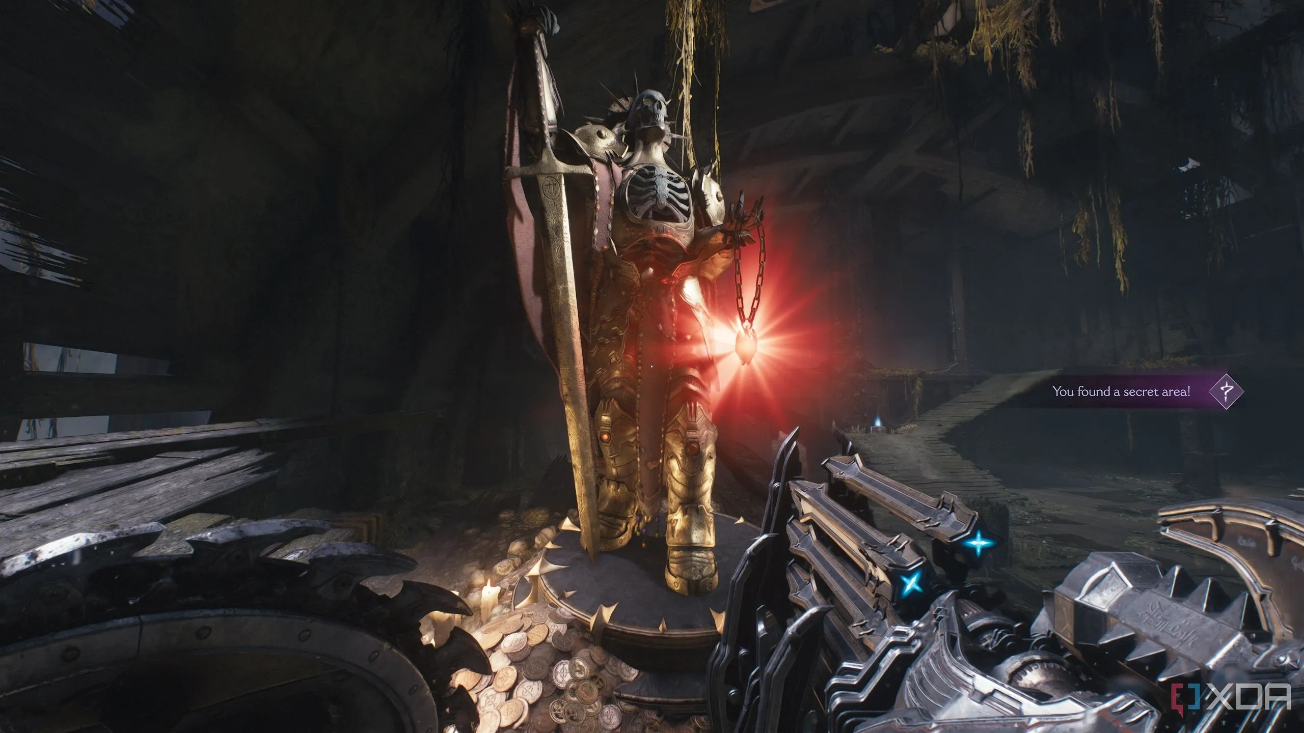 Khu vực bí mật 5 với bức tượng Hồng Ngọc thứ hai trong Chương 14 của Doom: The Dark Ages.