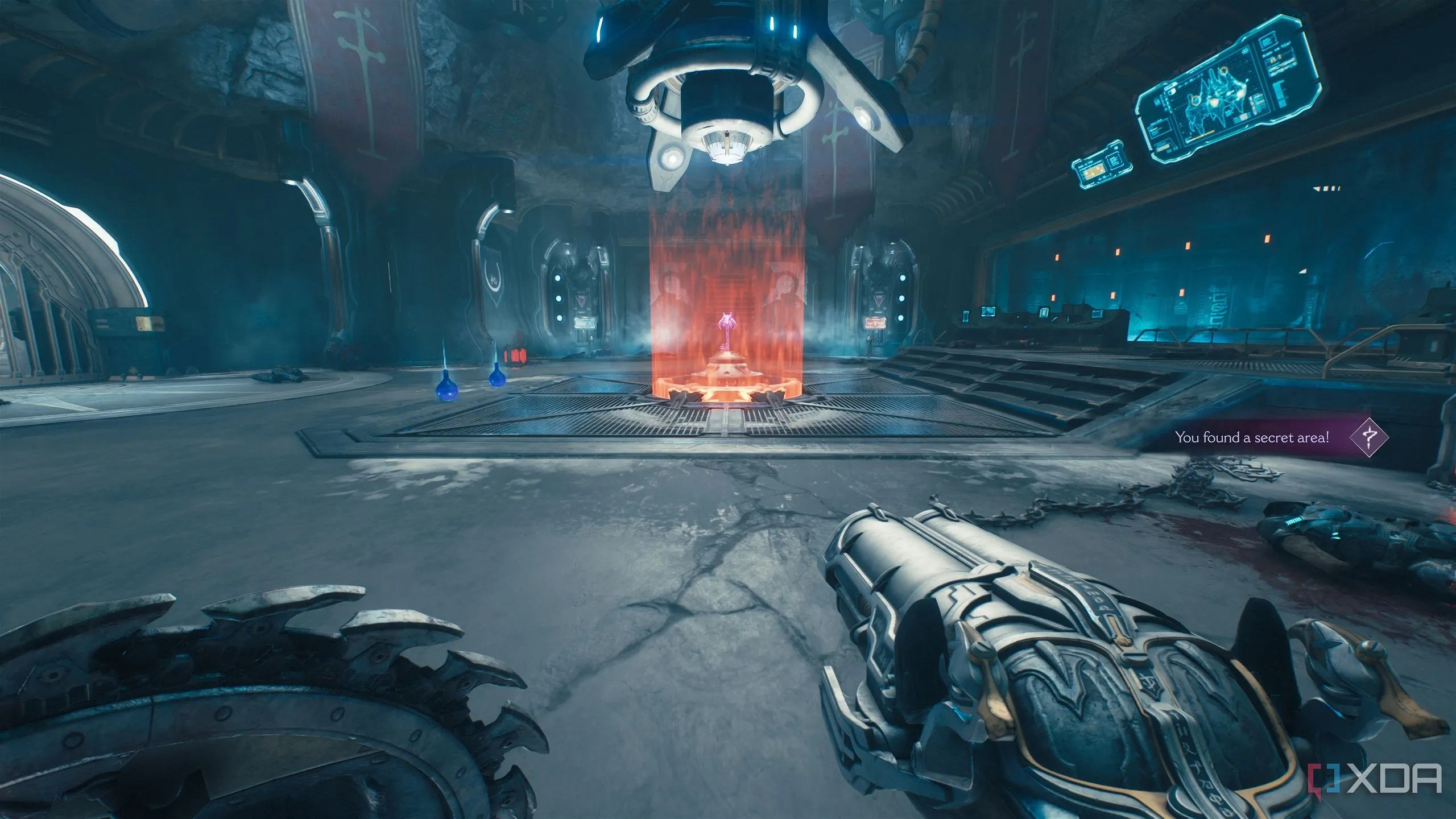 Khu vực bí mật 7 với chìa khóa màu tím (purple key) bị phong ấn bởi một dấu ấn quỷ trong Doom The Dark Ages.