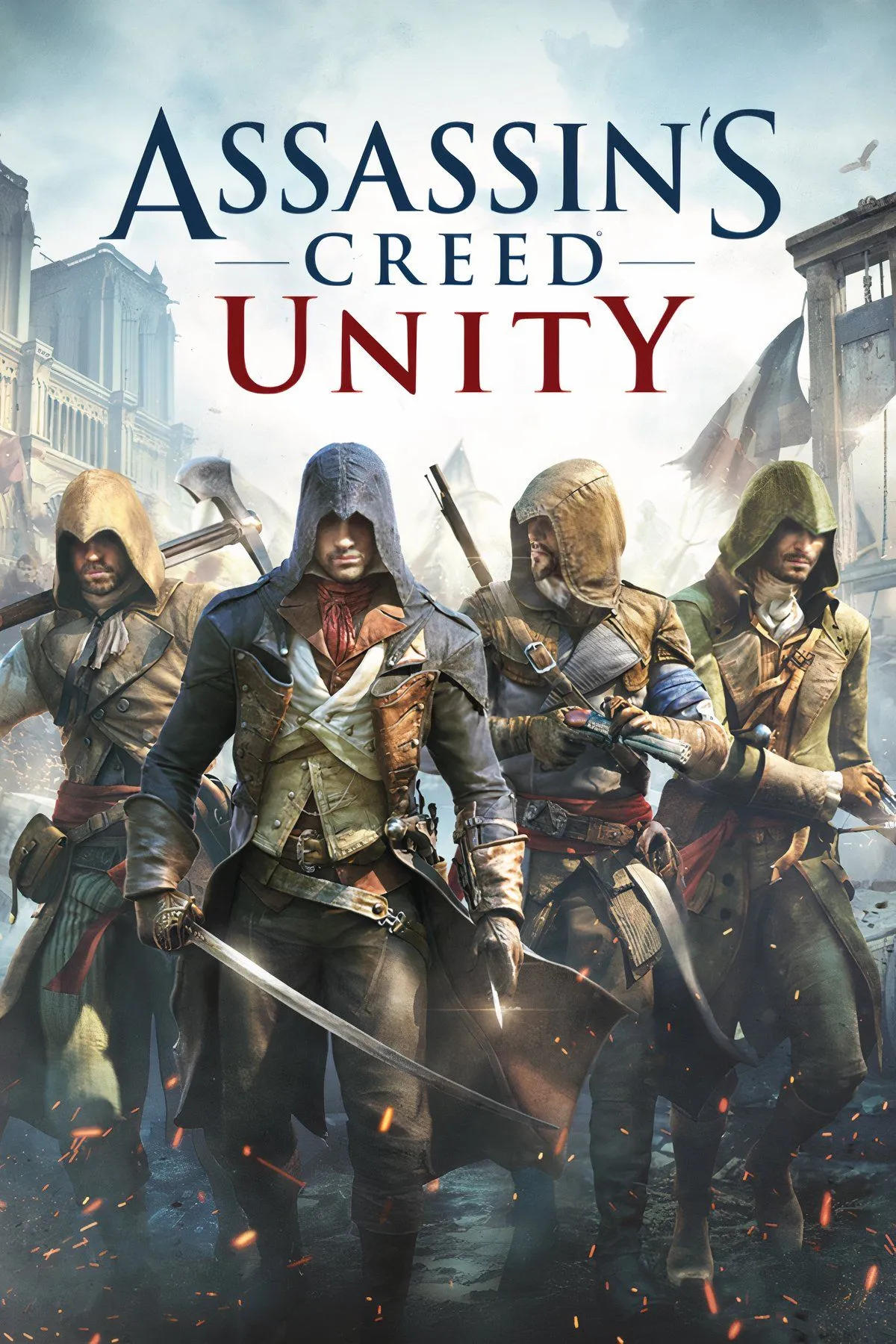 Khung cảnh Paris thời Cách mạng Pháp trong Assassin's Creed Unity với kiến trúc Gothic và đường phố đông đúc