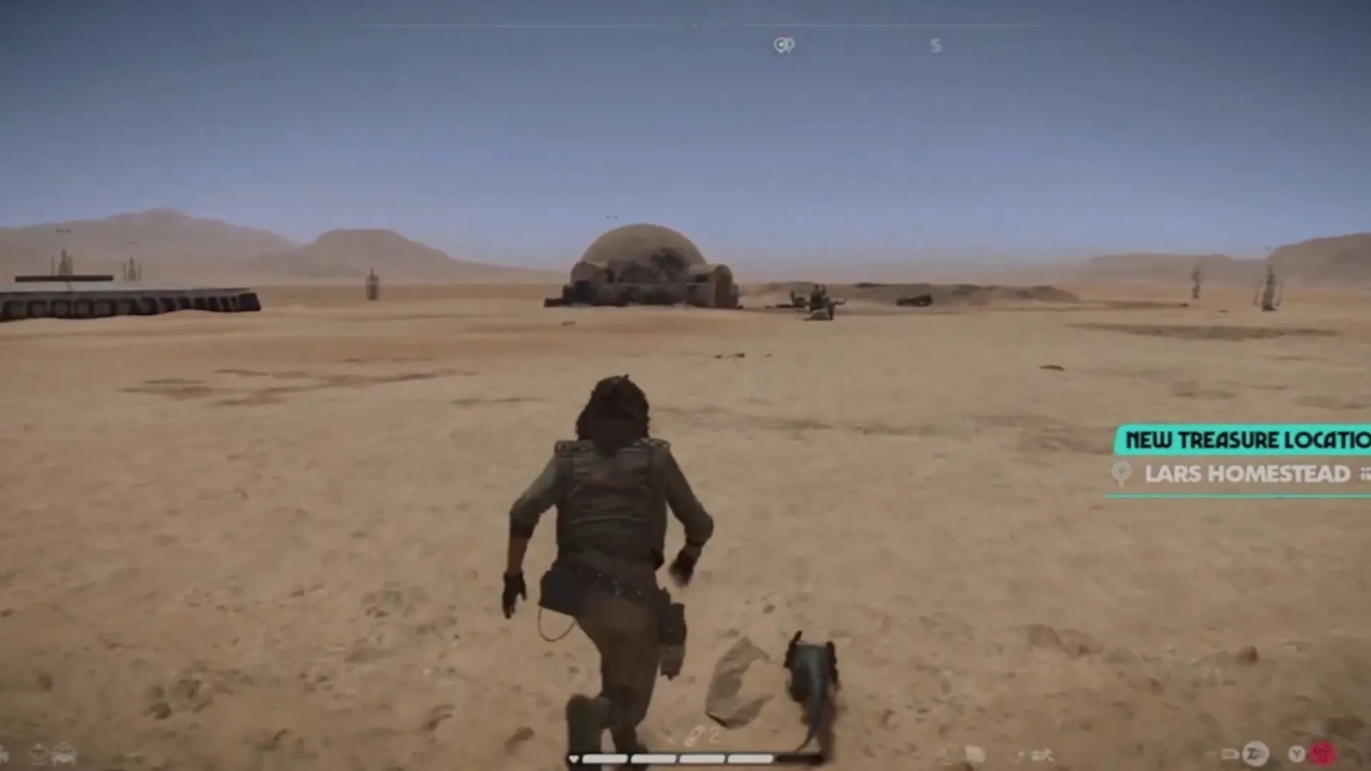 Khung cảnh tại Trang trại Lars quen thuộc trên hành tinh Tatooine trong game Star Wars Outlaws