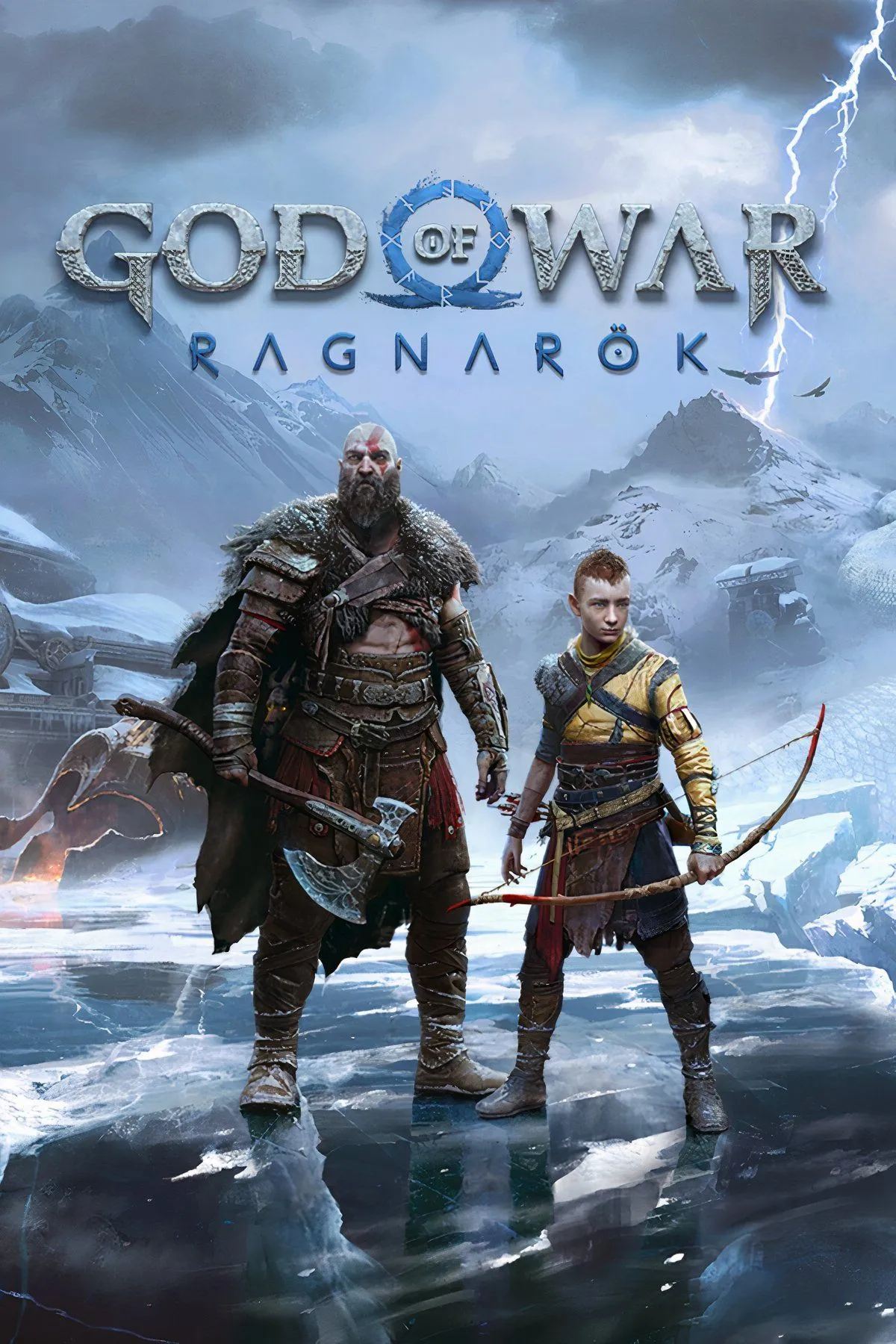 Kratos và Atreus đối mặt với nhân vật giả dạng Tyr trong God of War Ragnarok